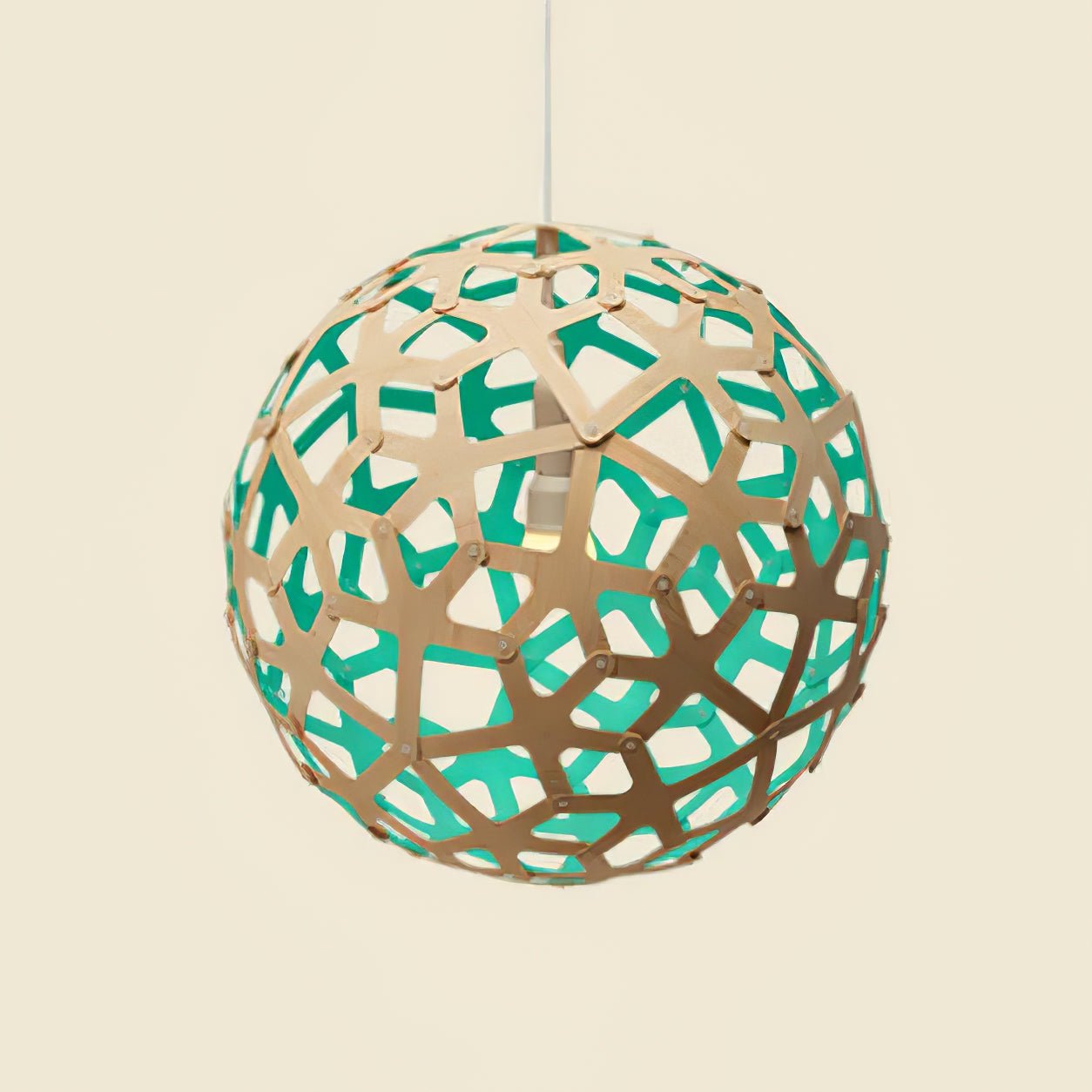 Lustra Pendant Light Geometric Wooden Woven-Neutral Decor