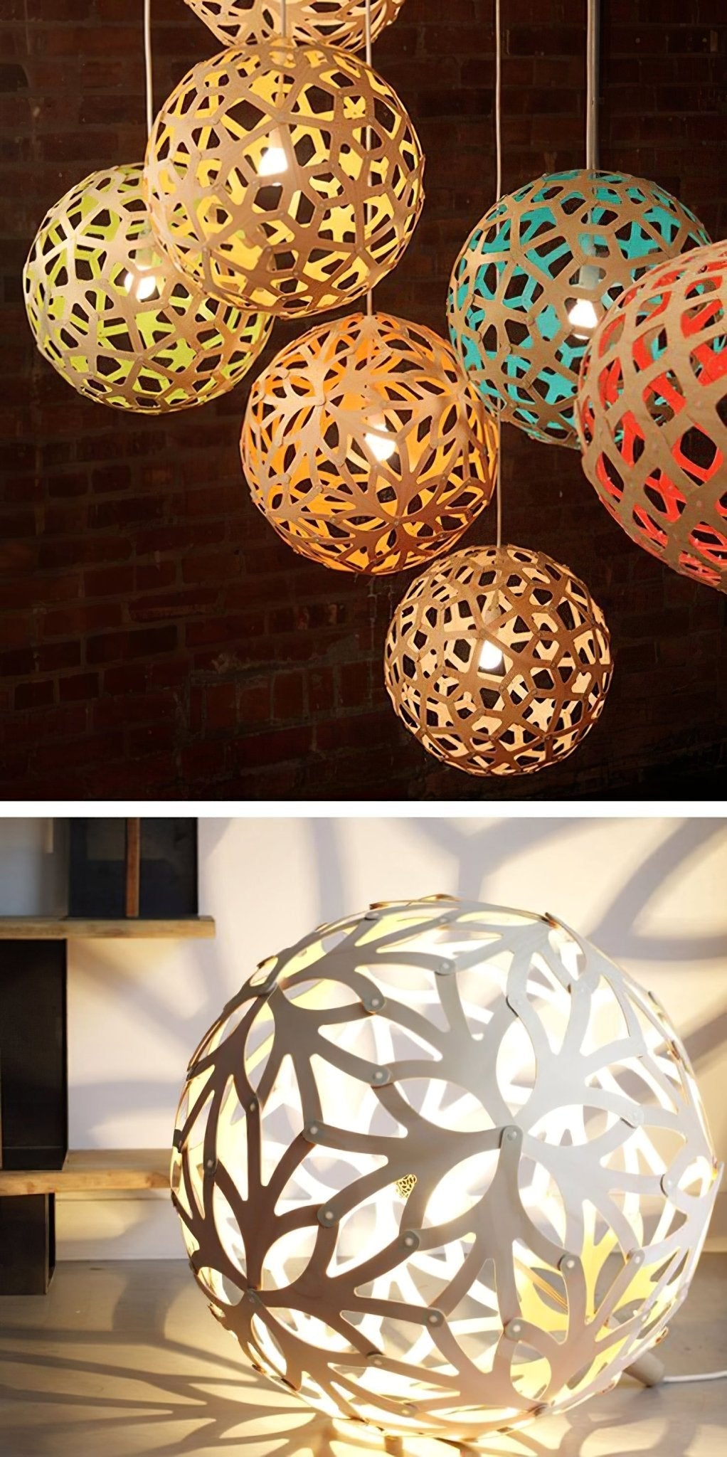 Lustra Pendant Light Geometric Wooden Woven-Neutral Decor