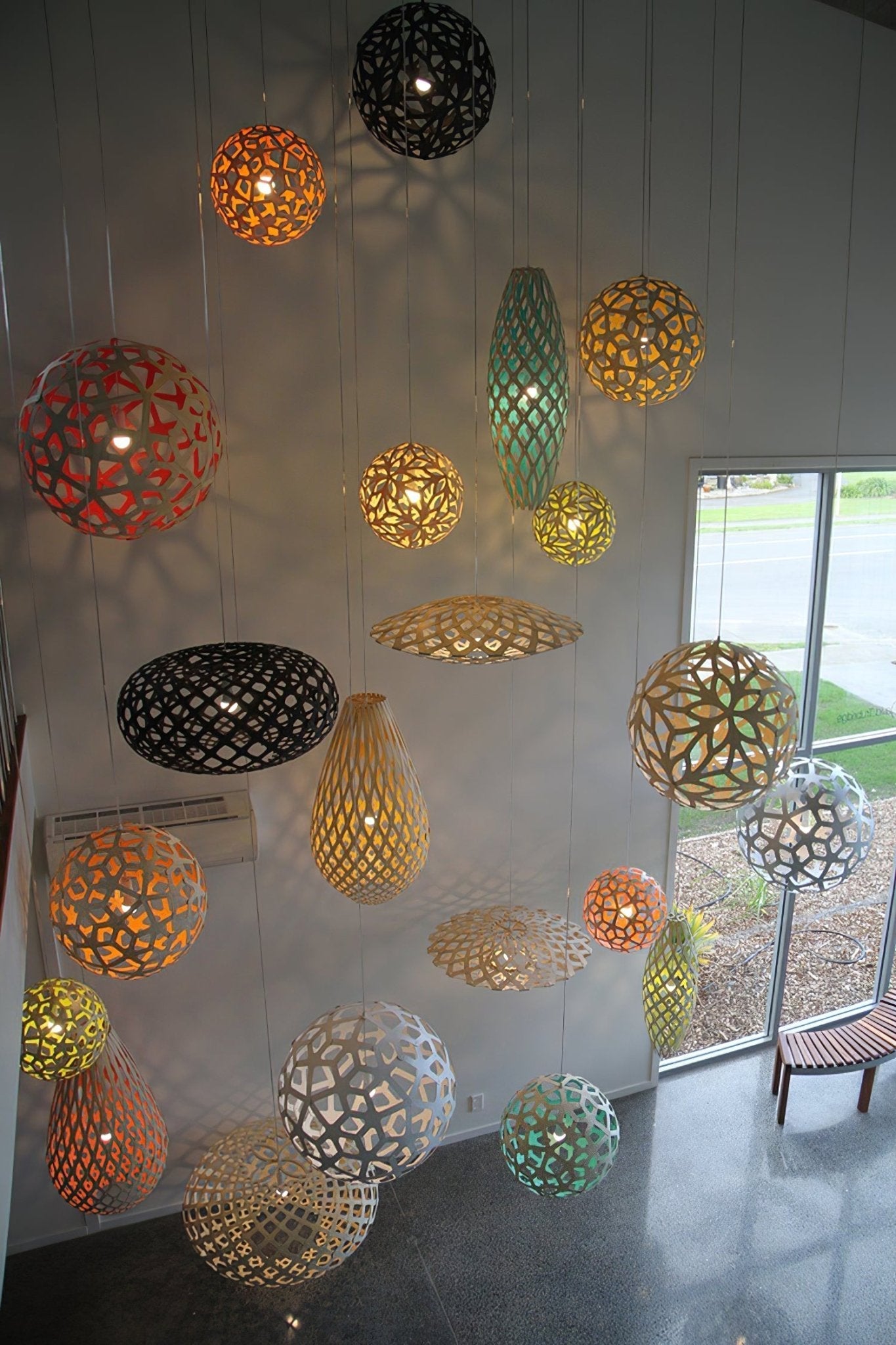 Lustra Pendant Light Geometric Wooden Woven-Neutral Decor