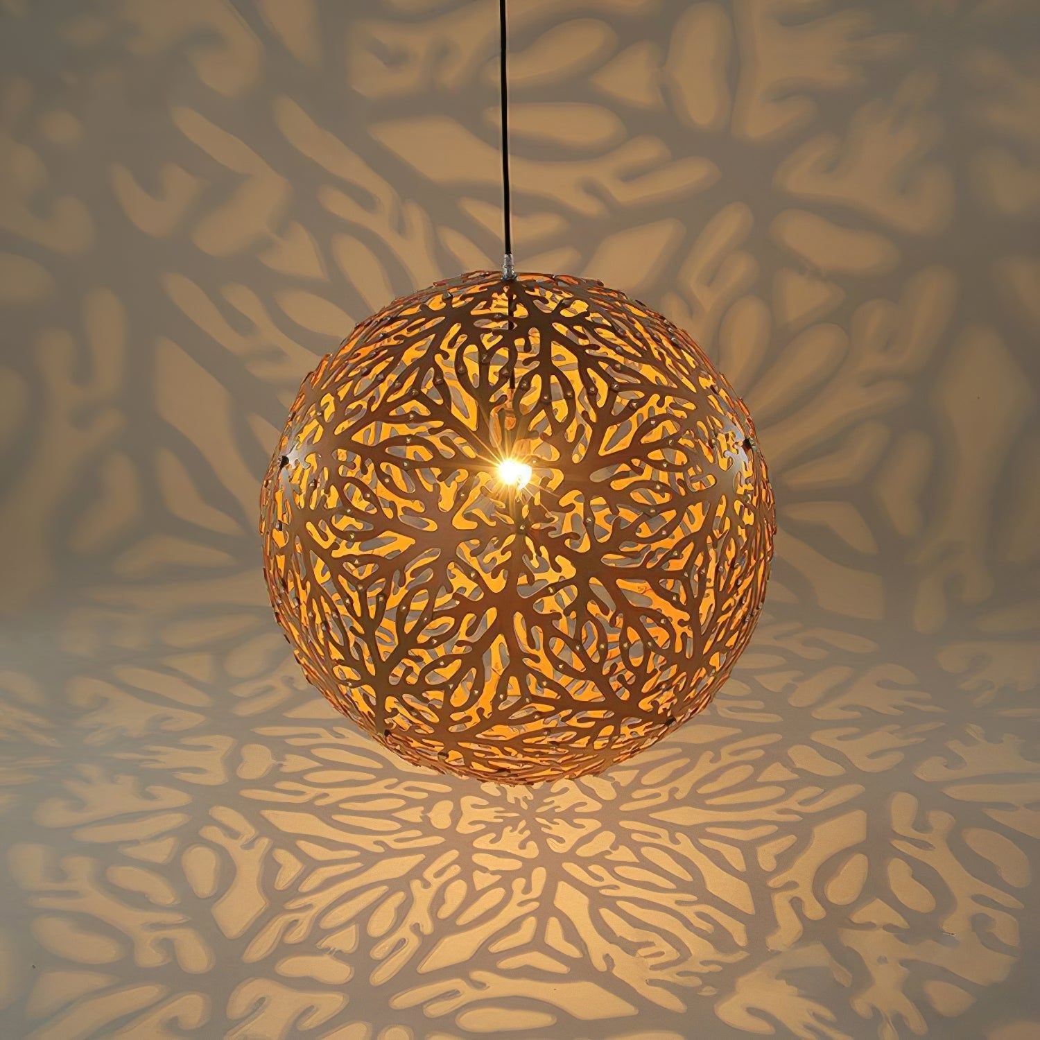 Lustra Pendant Light Geometric Wooden Woven-Neutral Decor