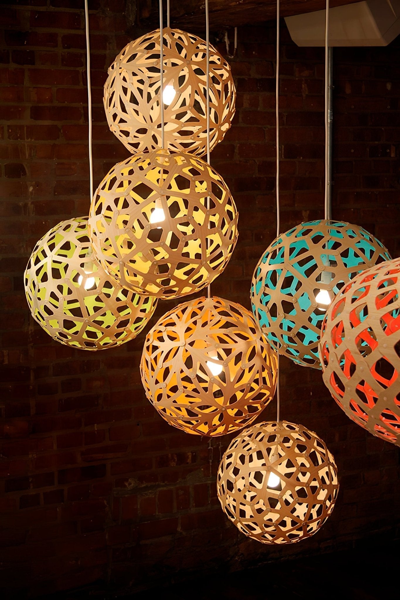 Lustra Pendant Light Geometric Wooden Woven-Neutral Decor