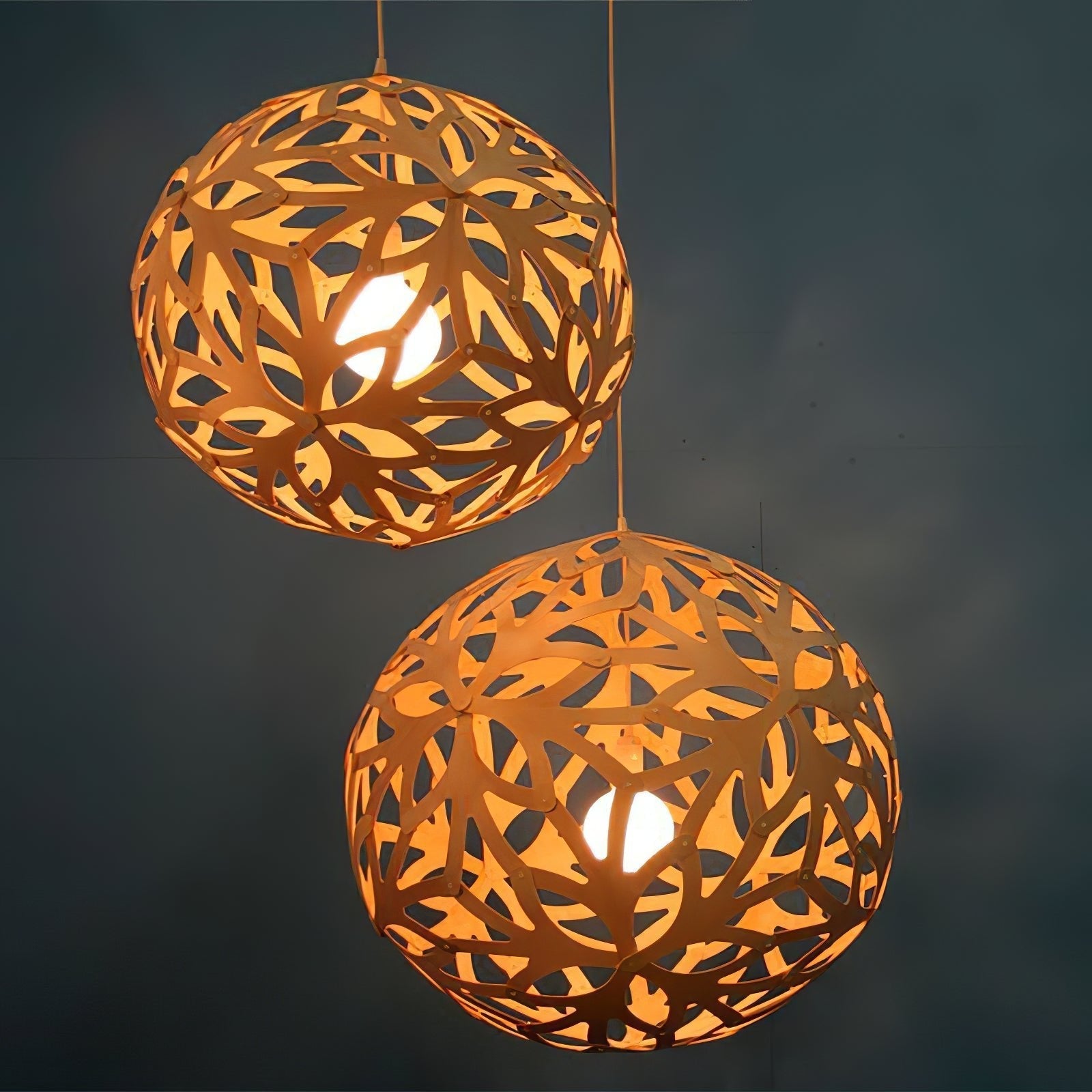 Lustra Pendant Light Geometric Wooden Woven-Neutral Decor