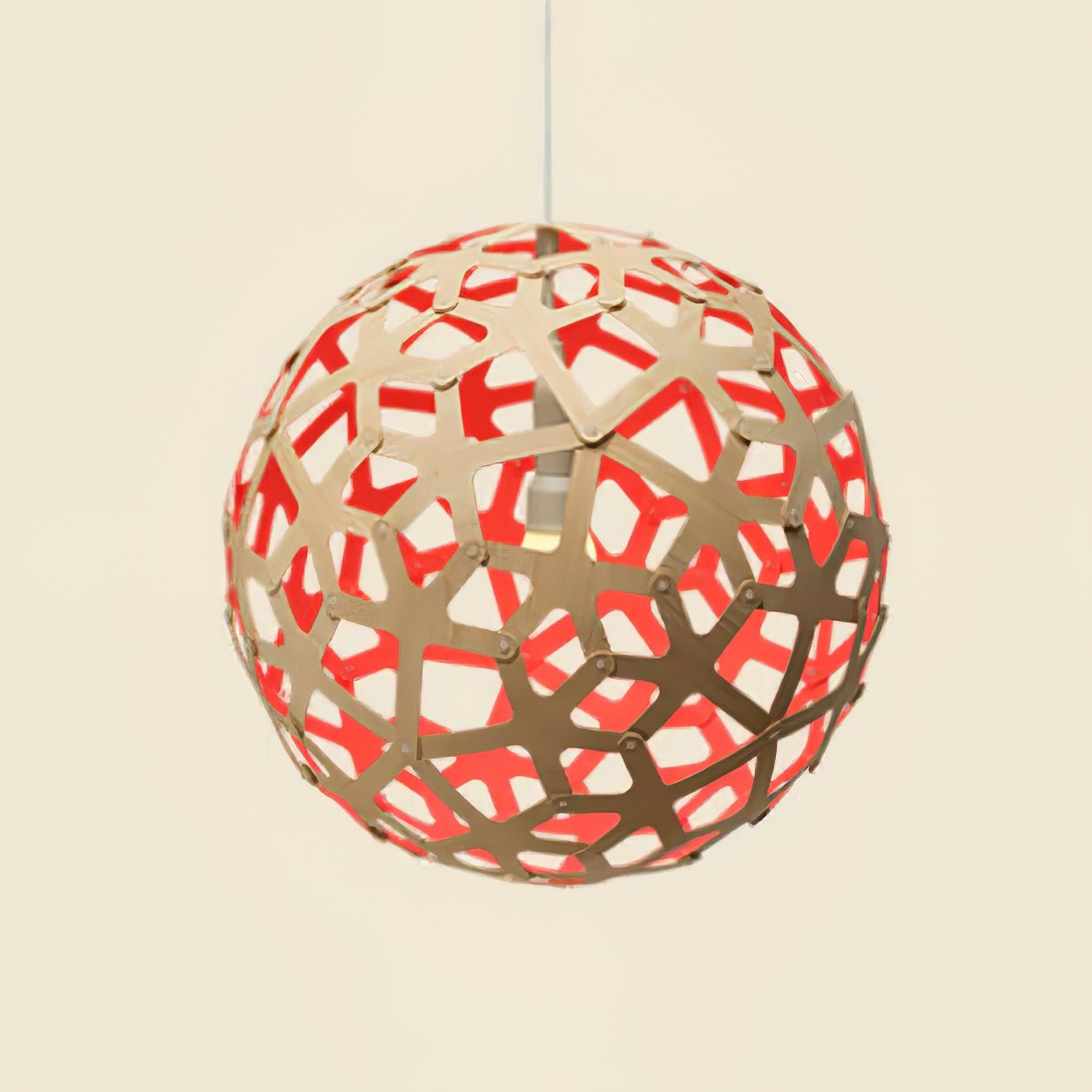Lustra Pendant Light Geometric Wooden Woven-Neutral Decor