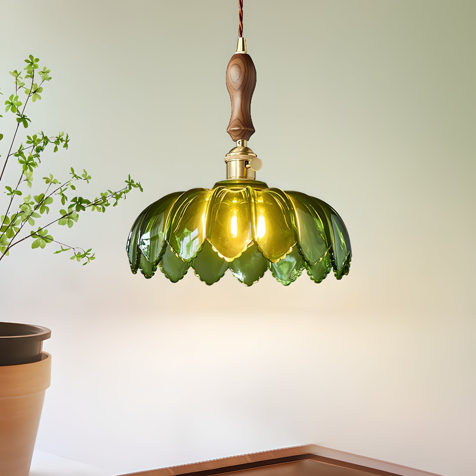 Fioracn Wood Light Luxury Pendant Lamp-Neutral Decor