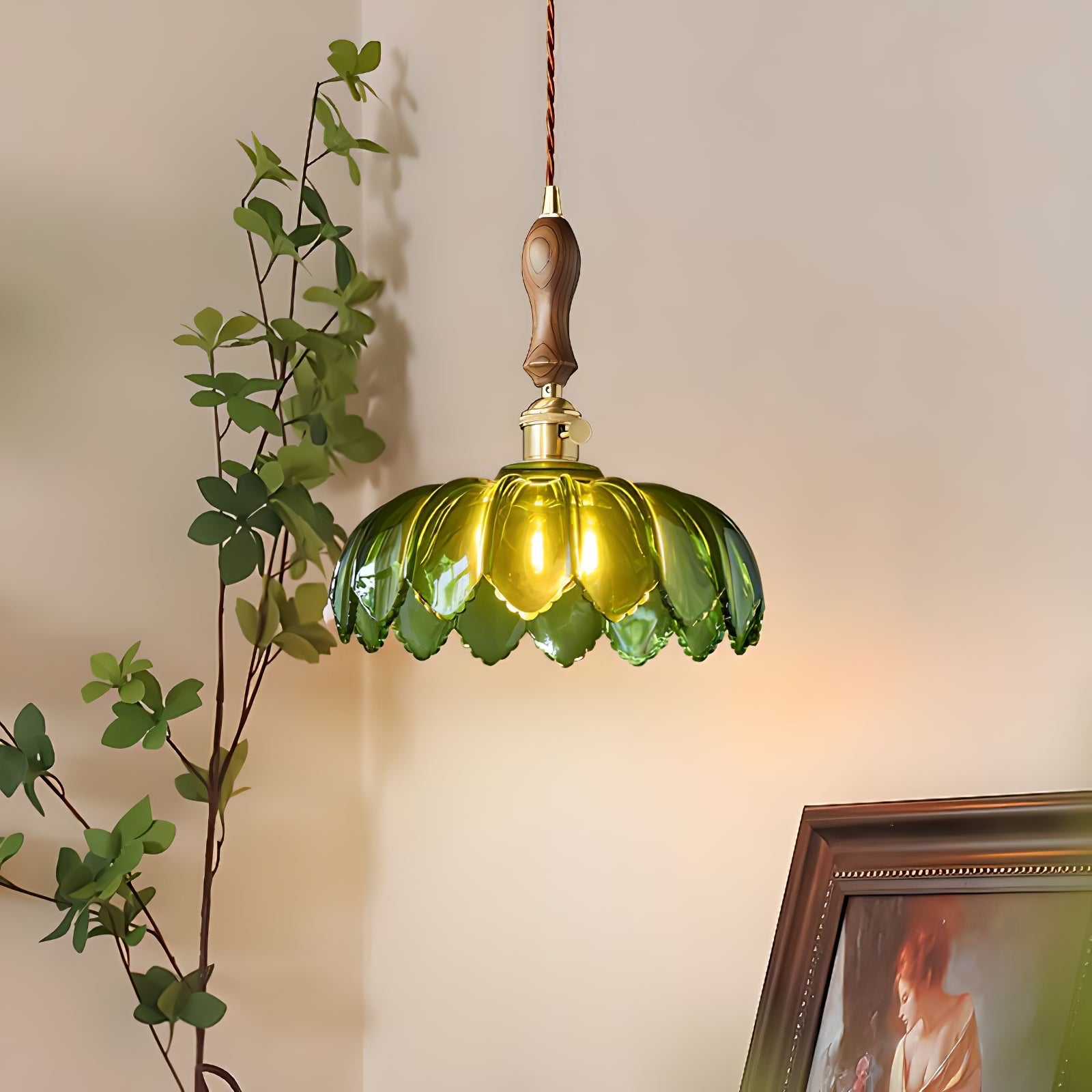 Fioracn Wood Light Luxury Pendant Lamp-Neutral Decor