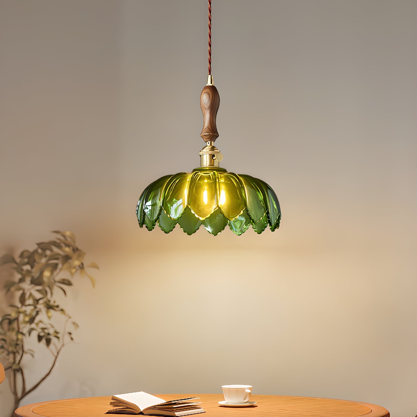 Fioracn Wood Light Luxury Pendant Lamp-Neutral Decor