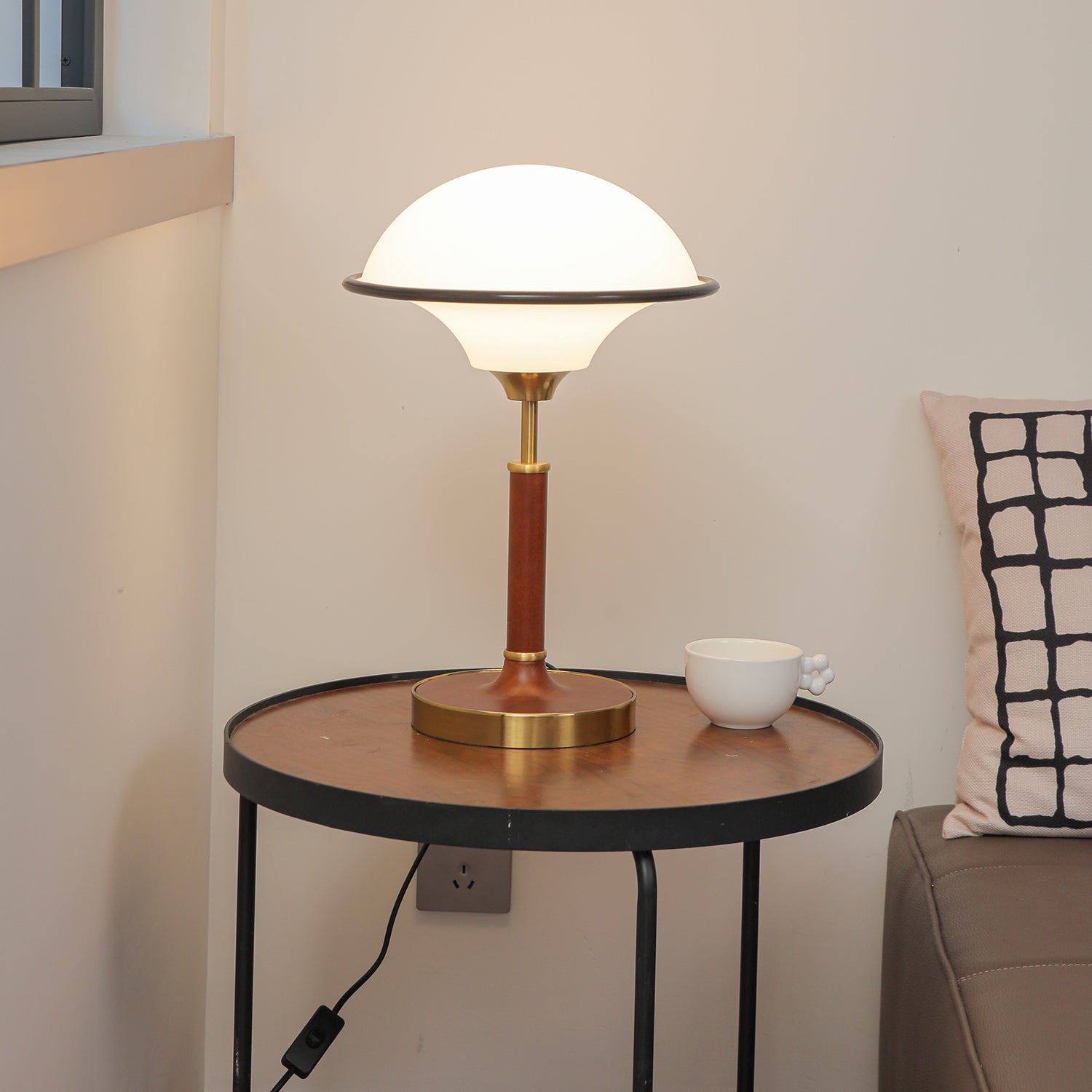 Solstic Wood Mid-Century Table Lamp-Neutral Decor