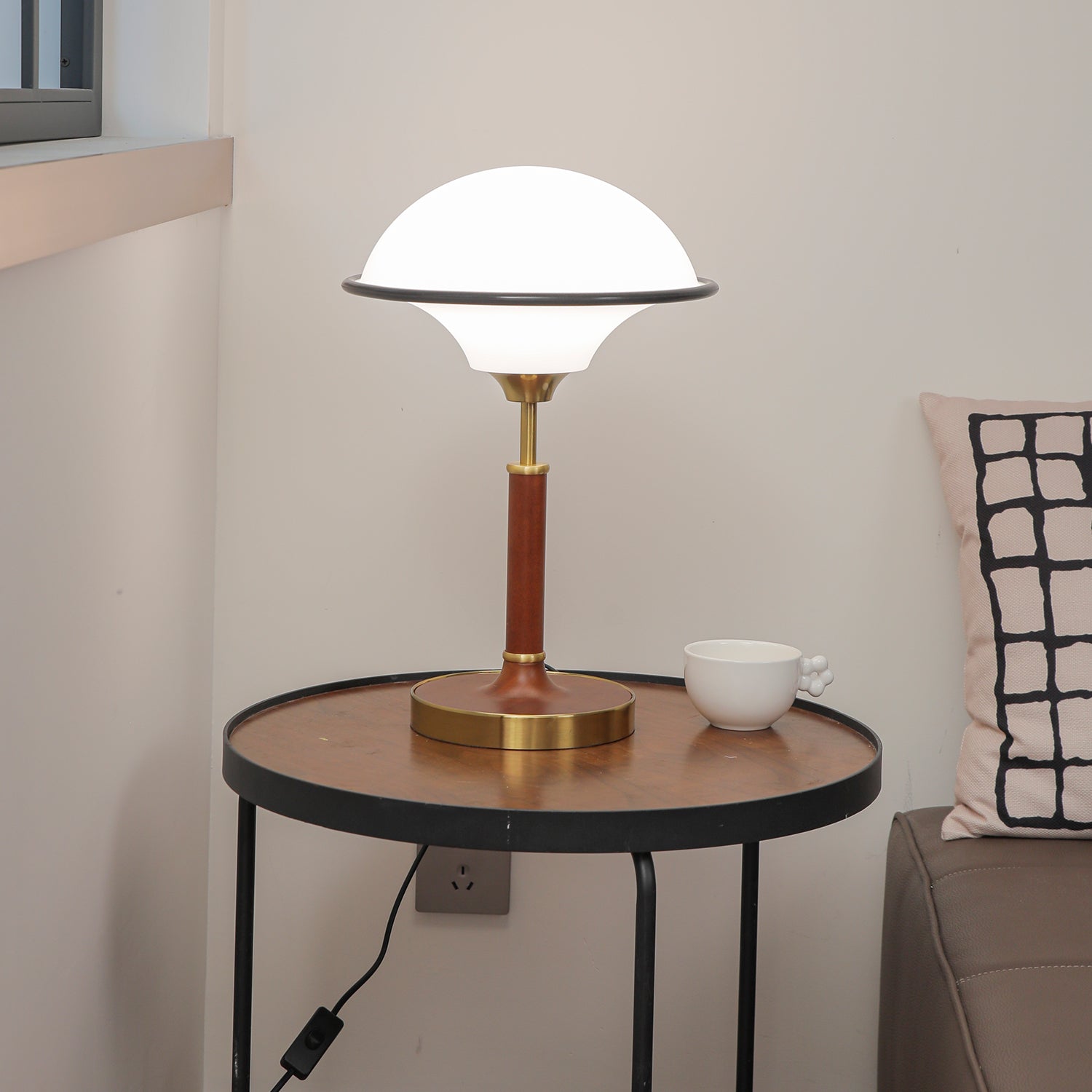 Solstic Wood Mid-Century Table Lamp-Neutral Decor