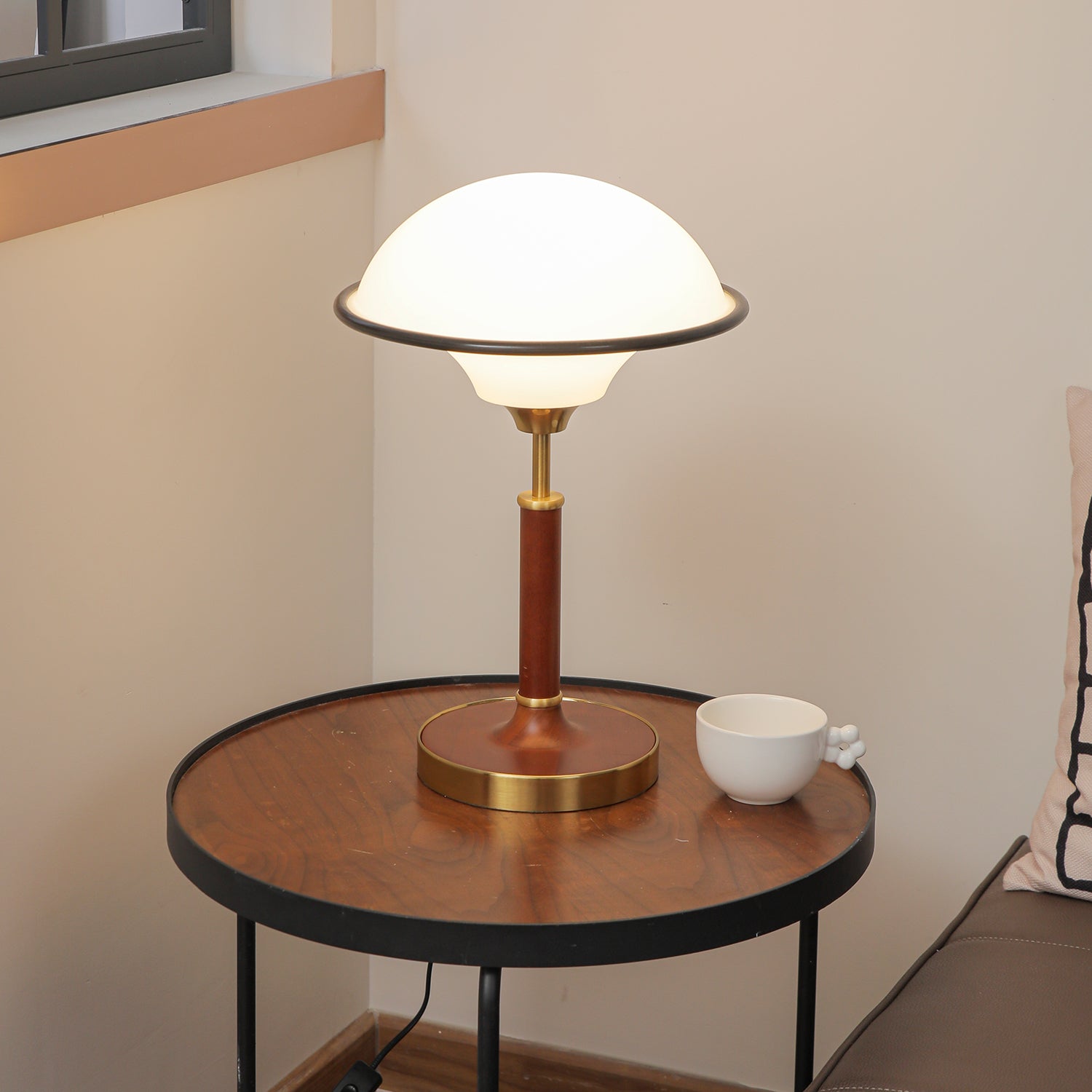 Solstic Wood Mid-Century Table Lamp-Neutral Decor