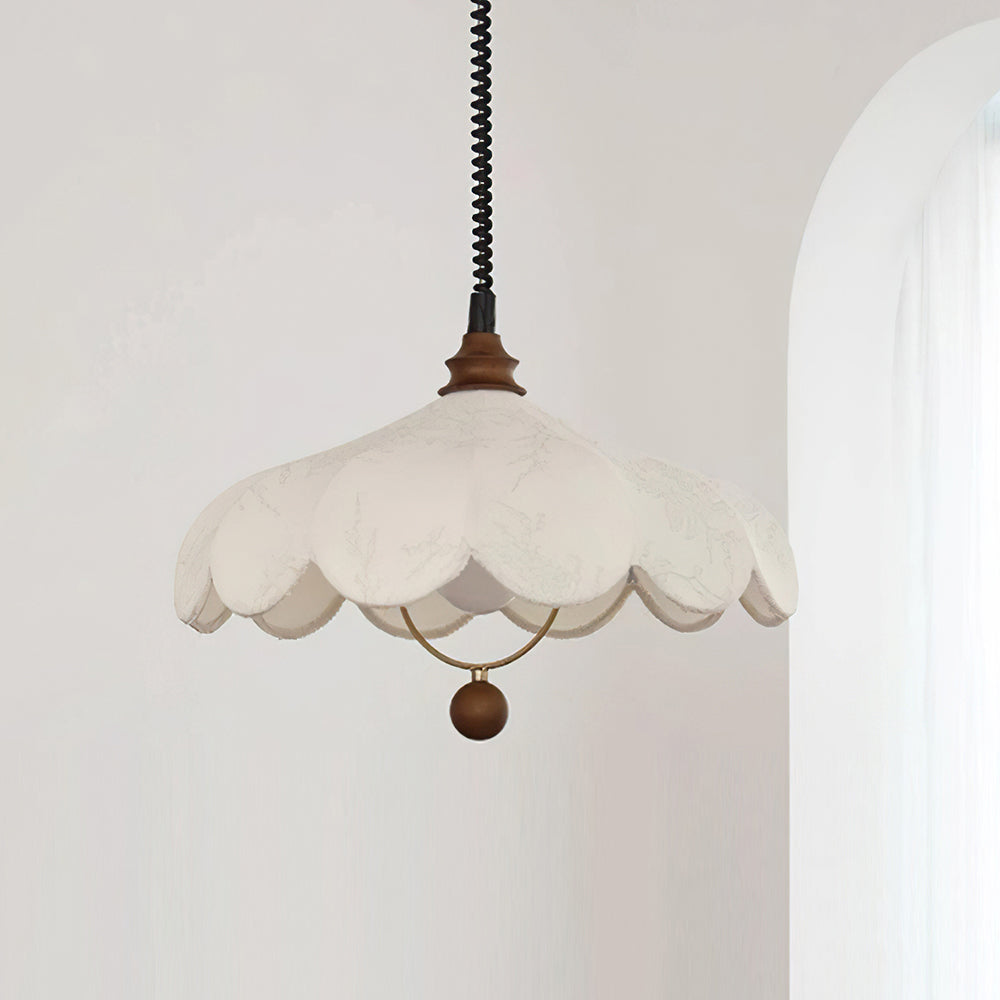 Pendant Lamp Petals with Pattern Vintage Floral French Elegance