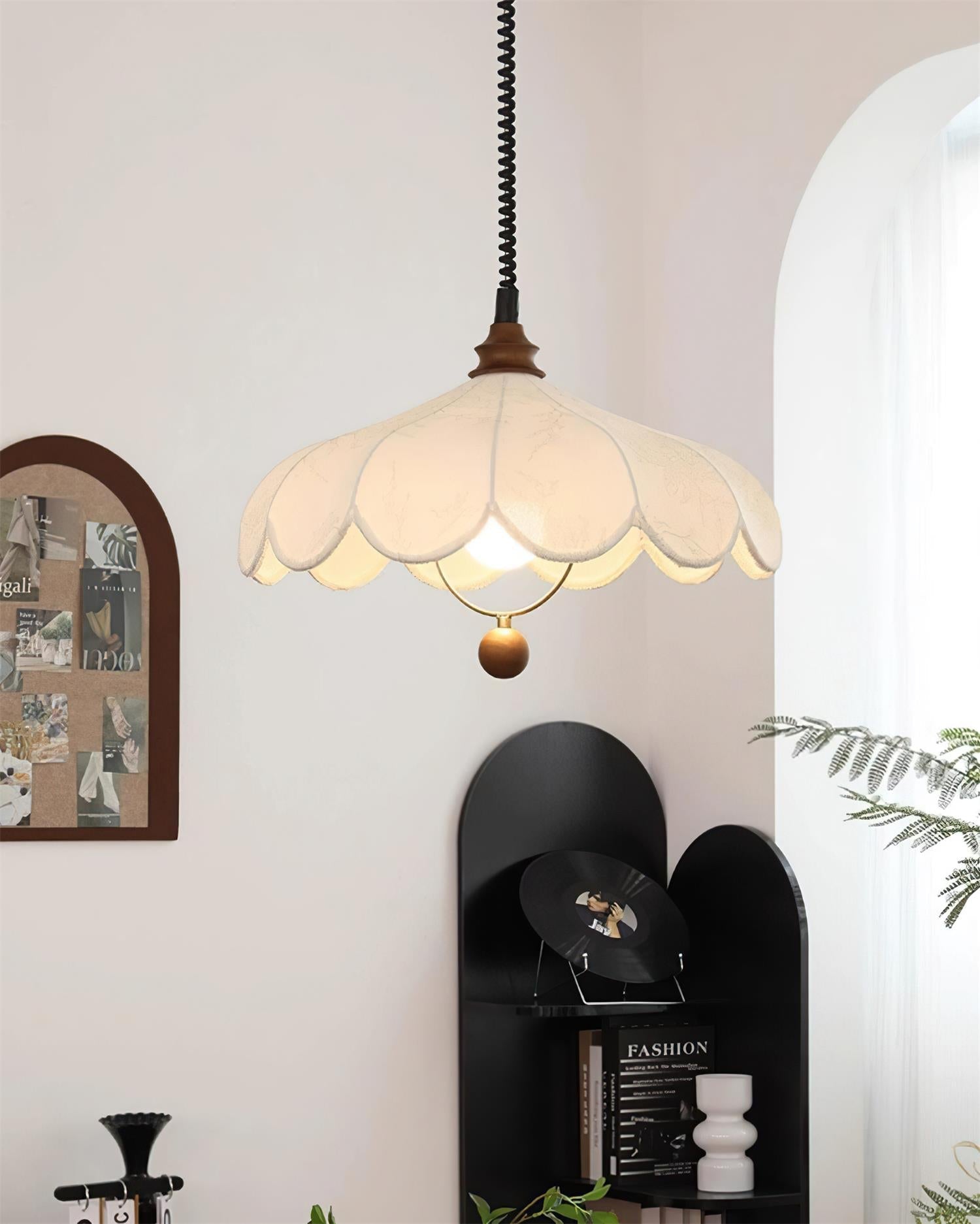 Pendant Lamp Petals with Pattern Vintage Floral French Elegance