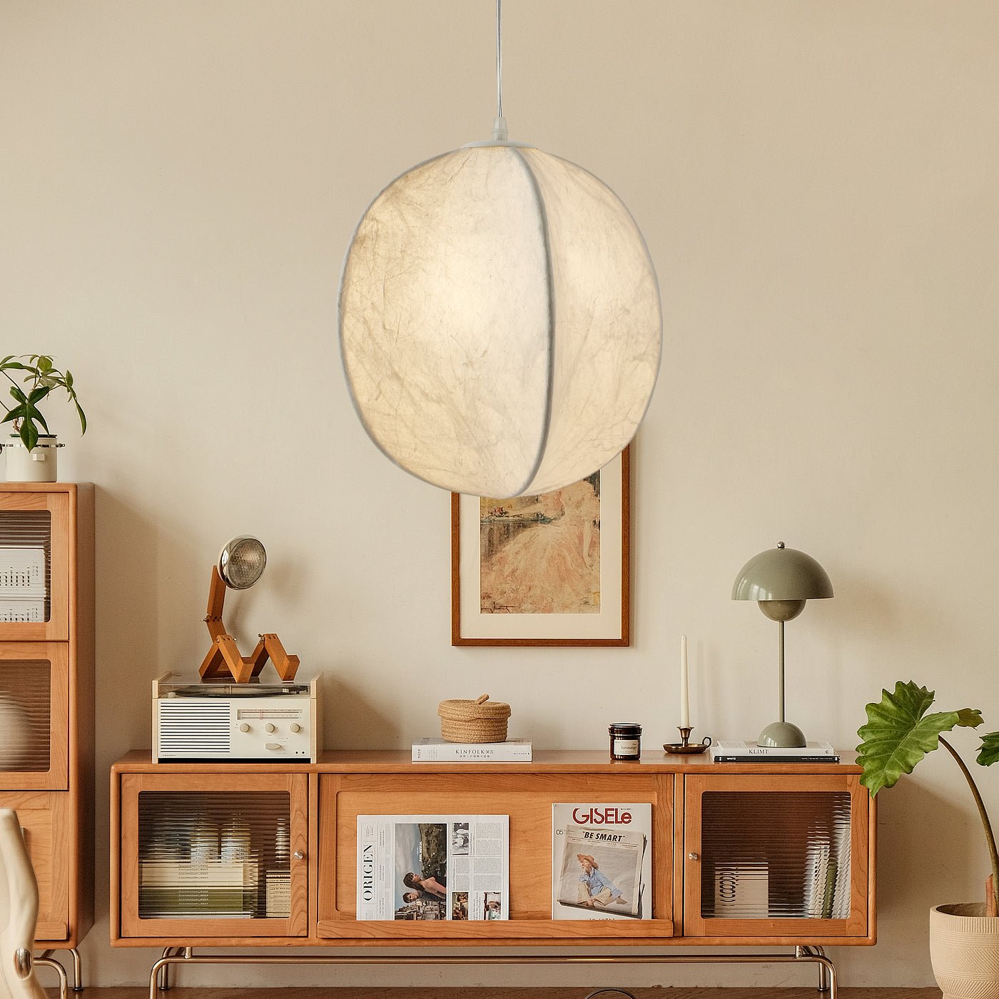 Dune Minimalist Silk Pendant Lamp-Neutral Decor