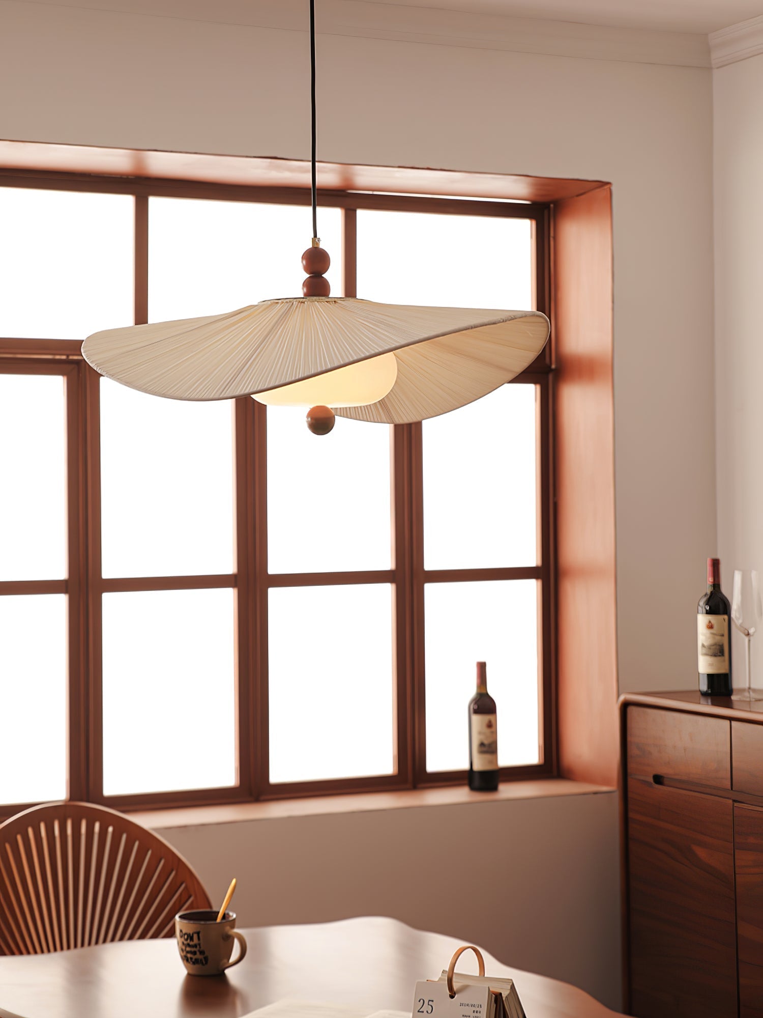 Zovenil Organic Fabric Pendant Light-Neutral Decor