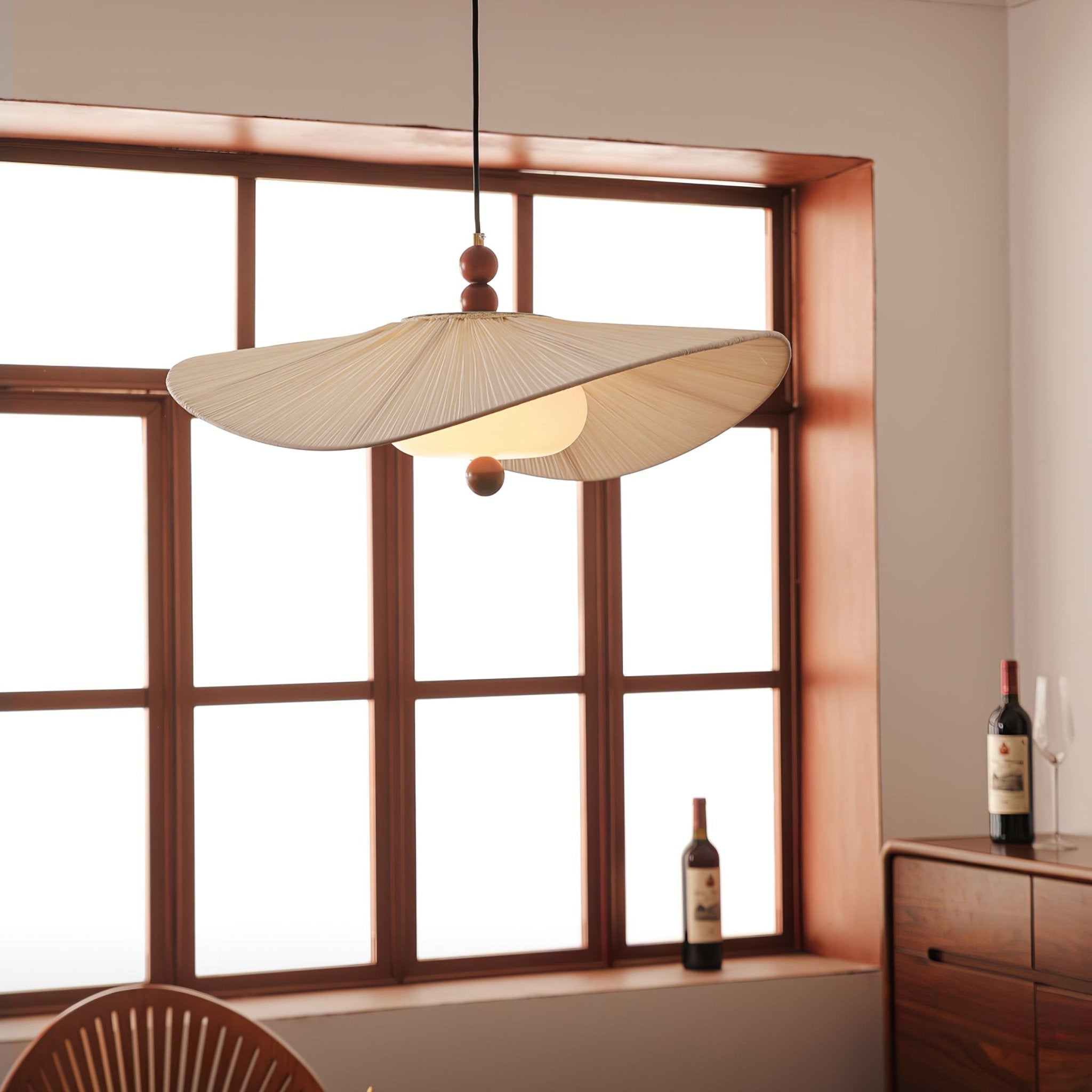 Zovenil Organic Fabric Pendant Light-Neutral Decor