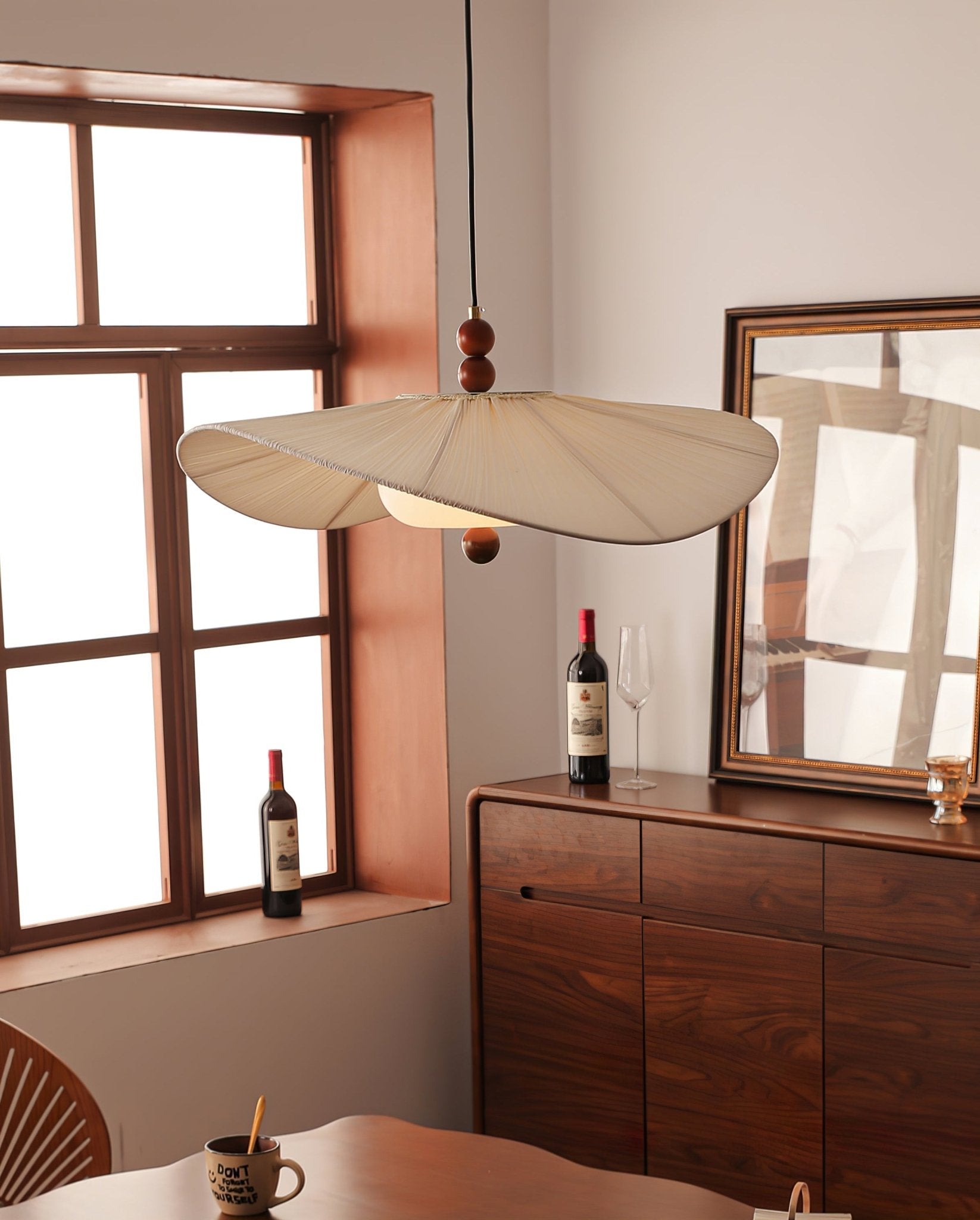 Zovenil Organic Fabric Pendant Light-Neutral Decor