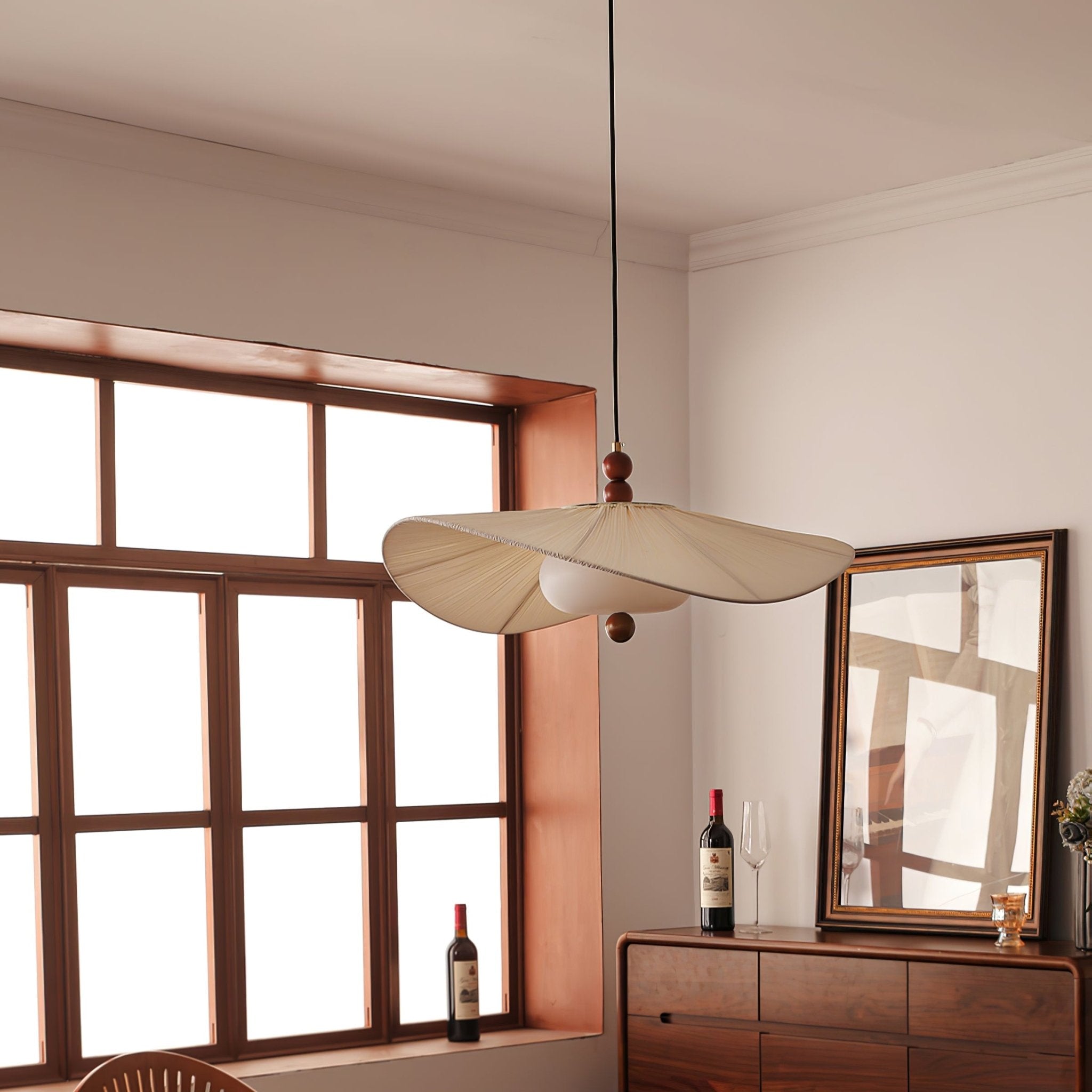 Zovenil Organic Fabric Pendant Light-Neutral Decor