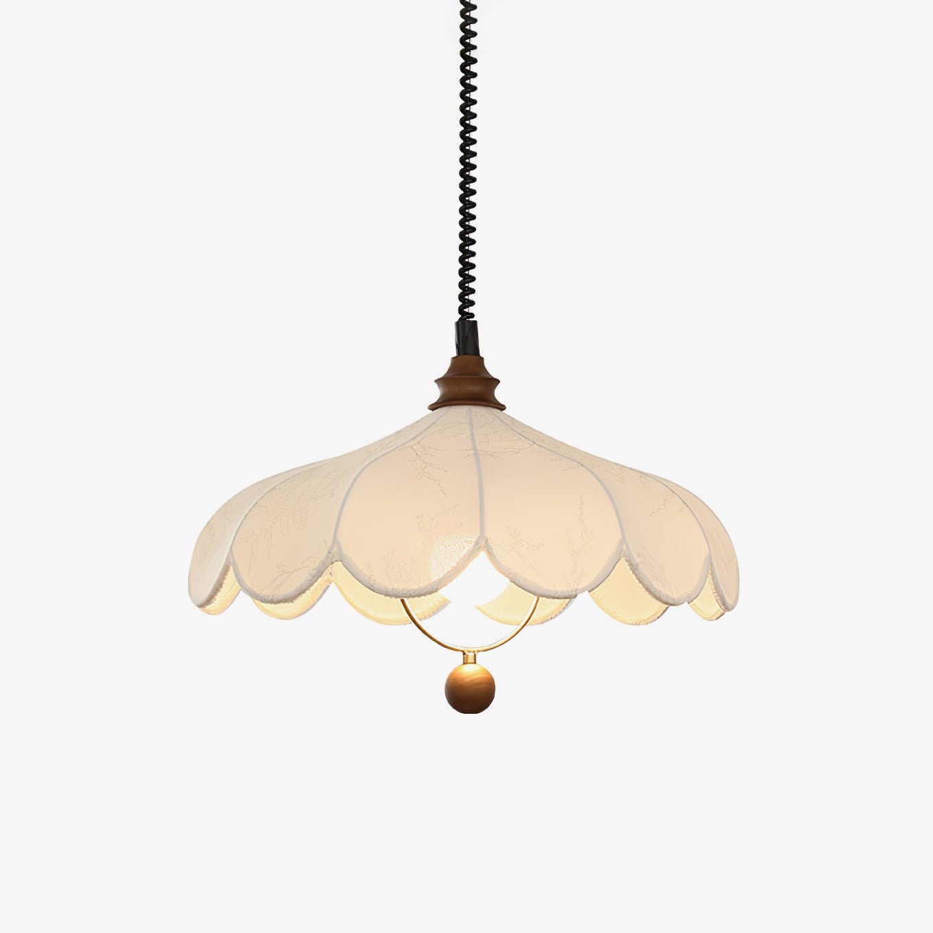 Solarn Fabric & Wood Pendant Lamp-Neutral Decor