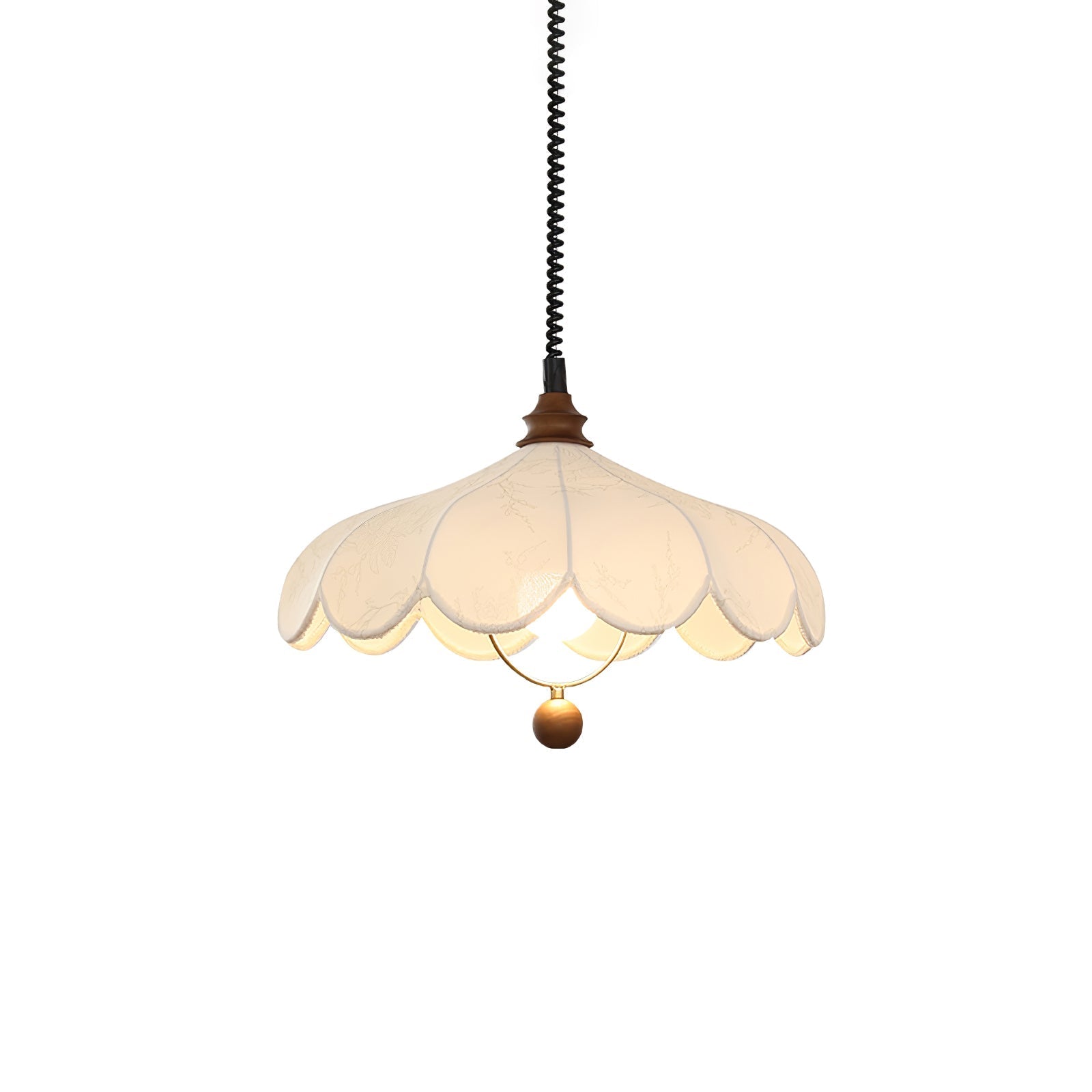 Solarn Fabric & Wood Pendant Lamp-Neutral Decor