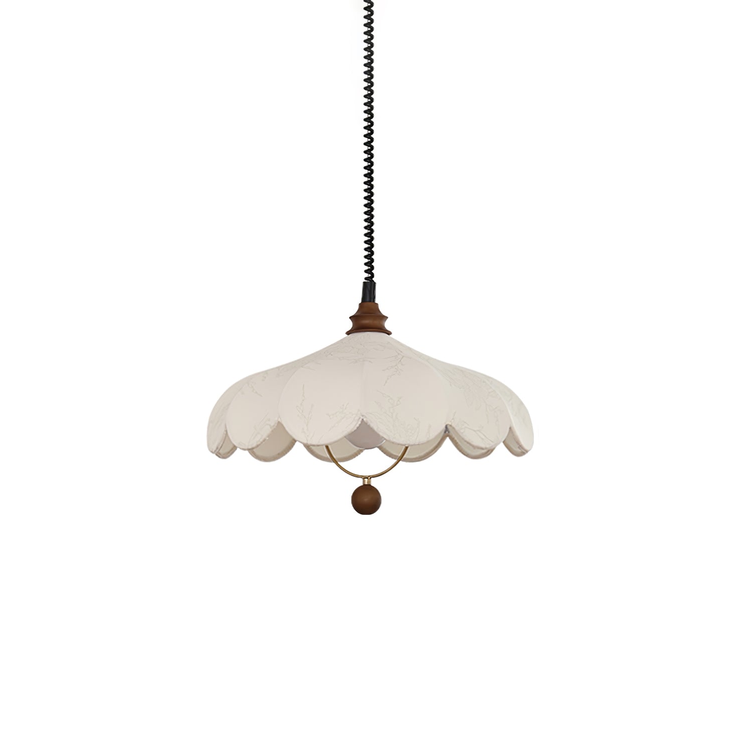 Solarn Fabric & Wood Pendant Lamp-Neutral Decor