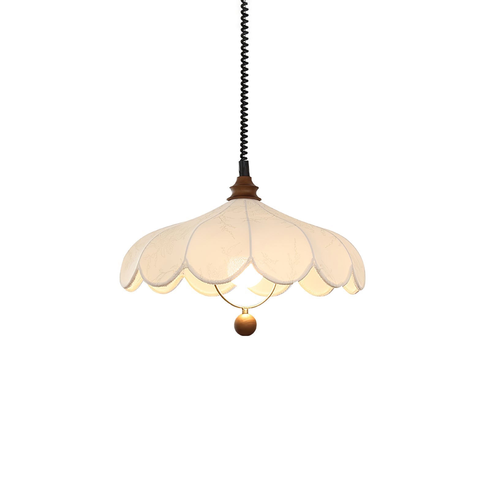 Solarn Fabric & Wood Pendant Lamp-Neutral Decor
