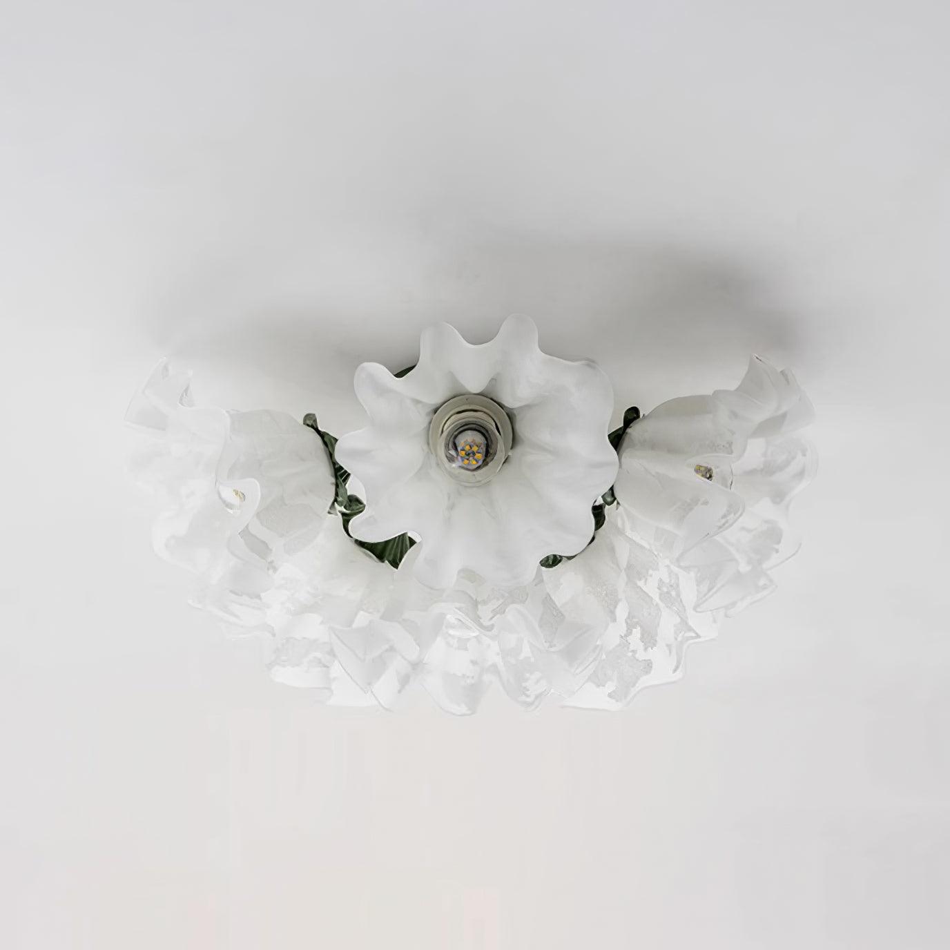 Ceiling Light Petal Shades Wavy Glass Bloom Elegant Floral