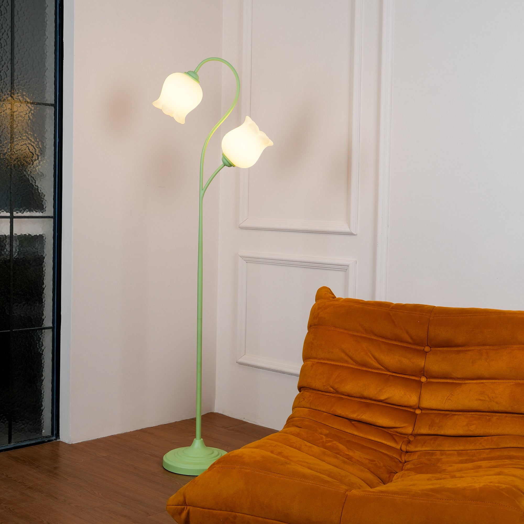 Zevelil Floral Floor Lamp-Neutral Decor