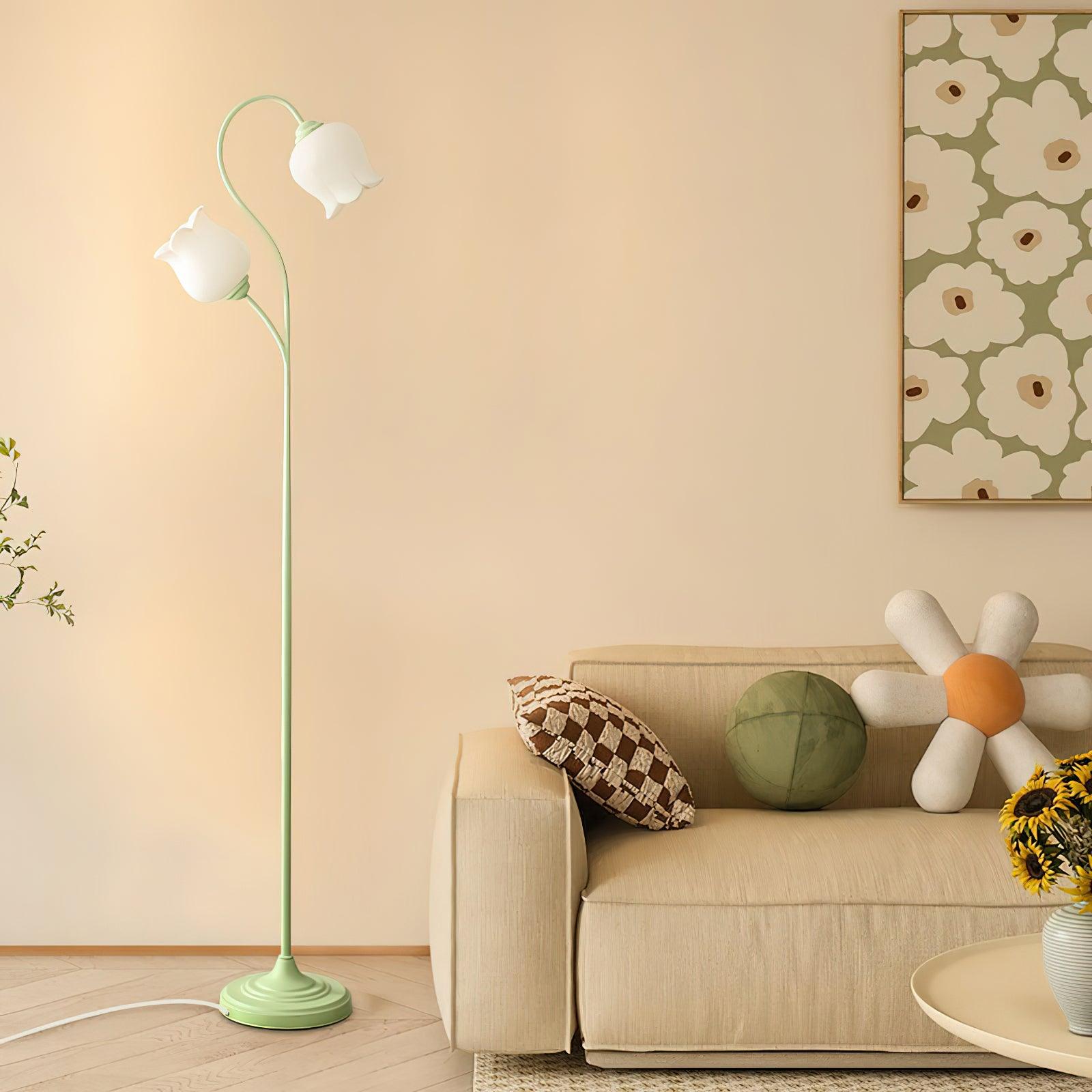 Zevelil Floral Floor Lamp-Neutral Decor