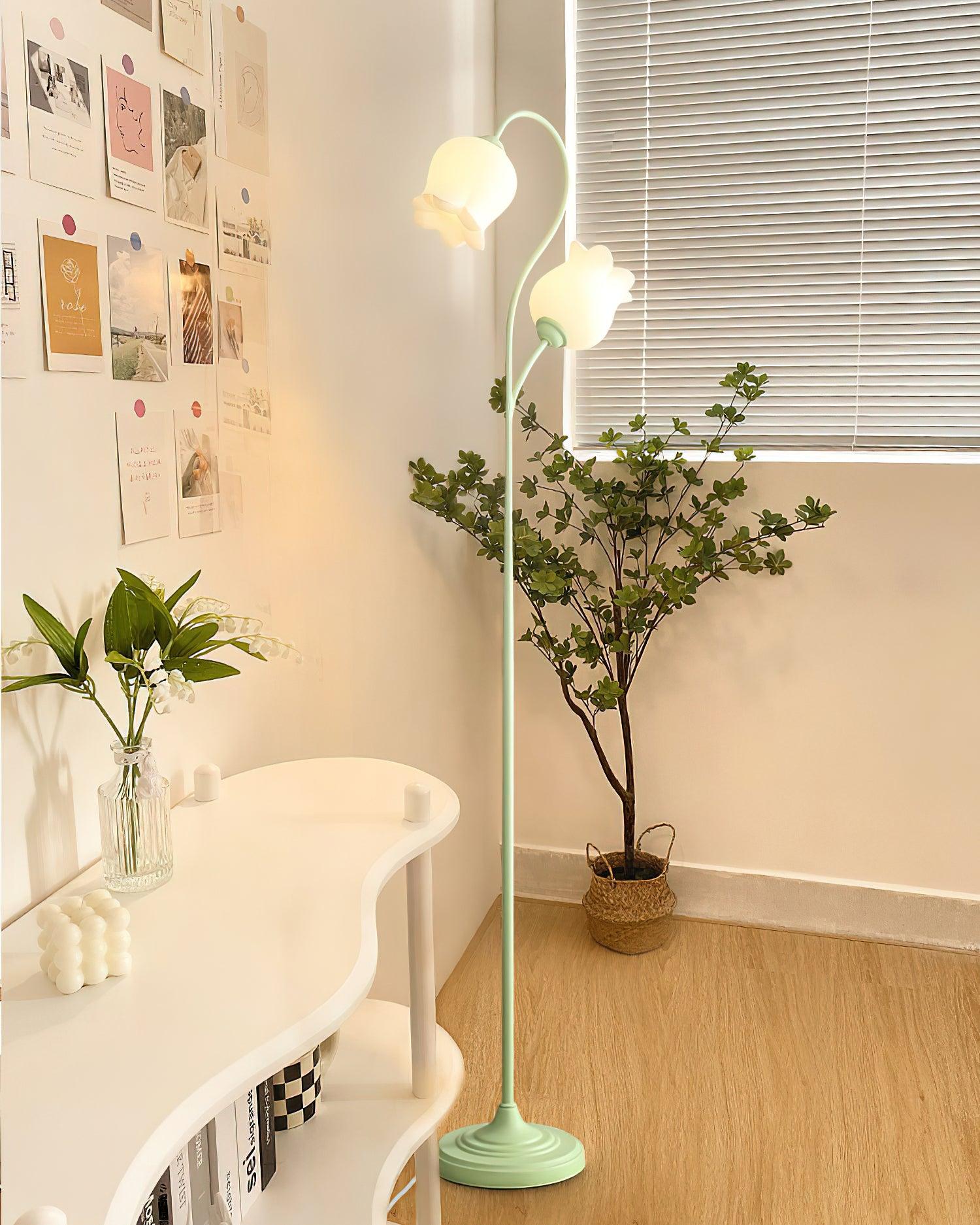 Zevelil Floral Floor Lamp-Neutral Decor