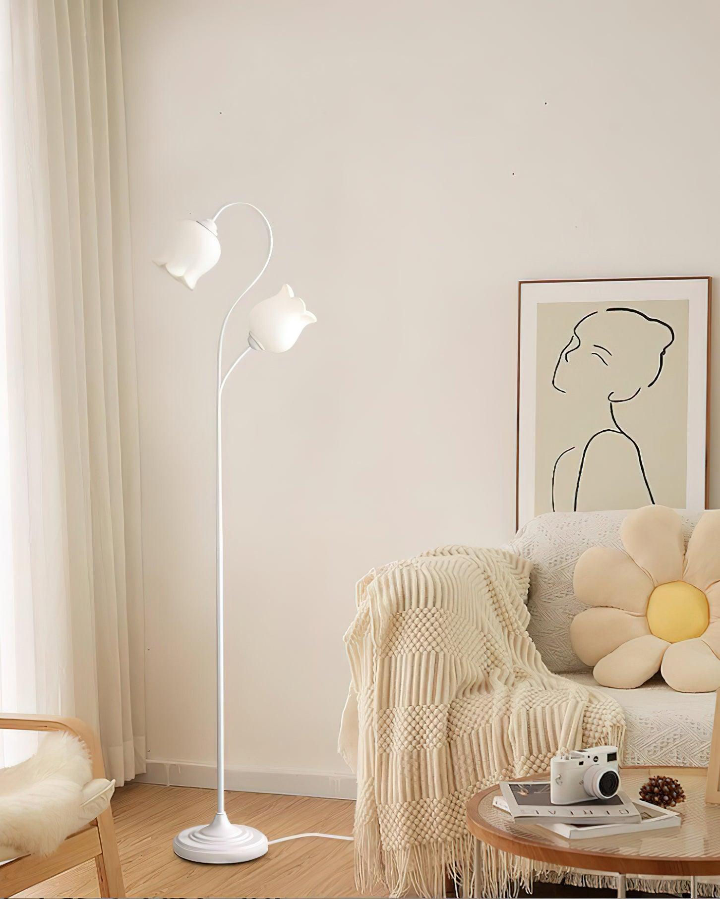 Zevelil Floral Floor Lamp-Neutral Decor