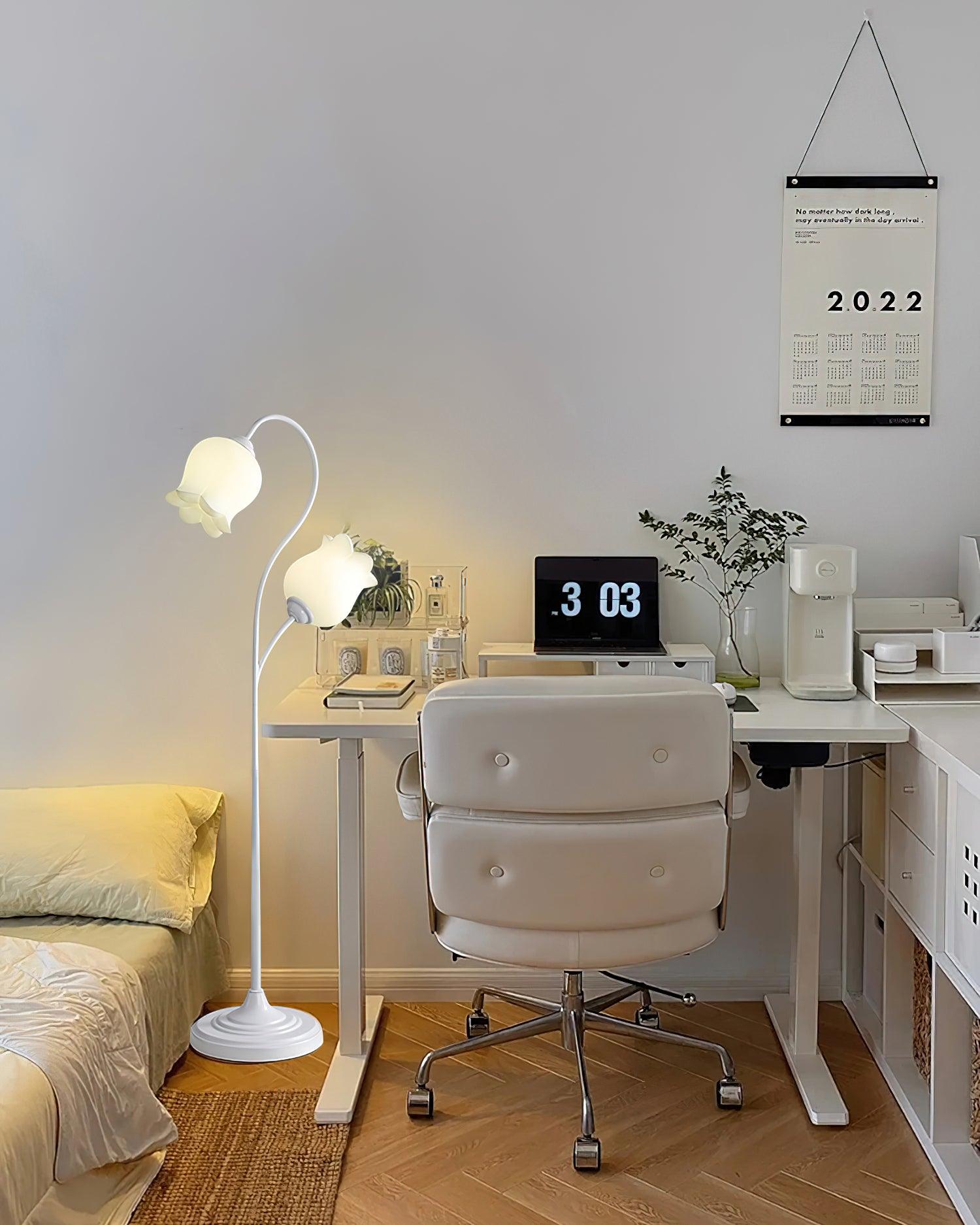 Zevelil Floral Floor Lamp-Neutral Decor