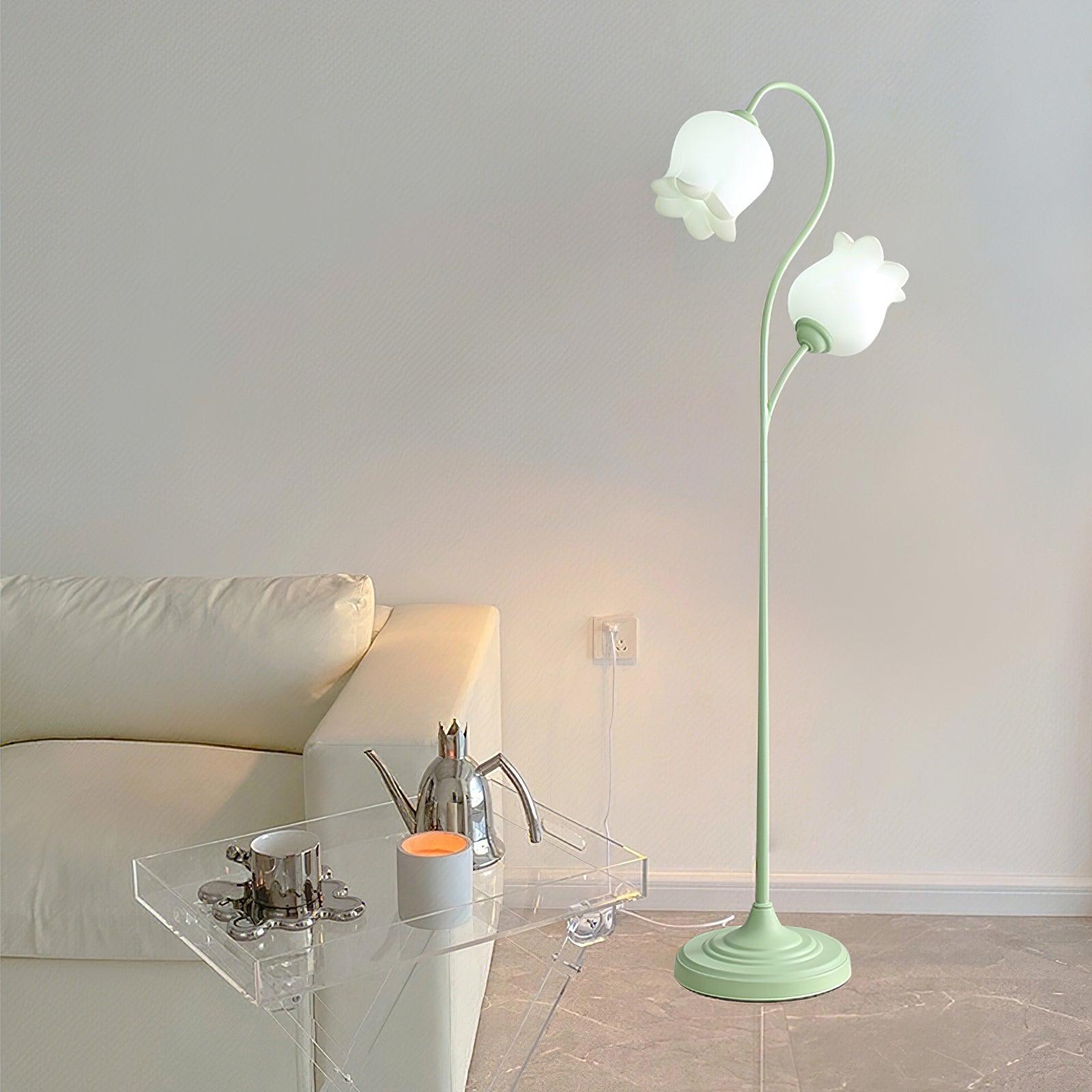 Zevelil Floral Floor Lamp-Neutral Decor