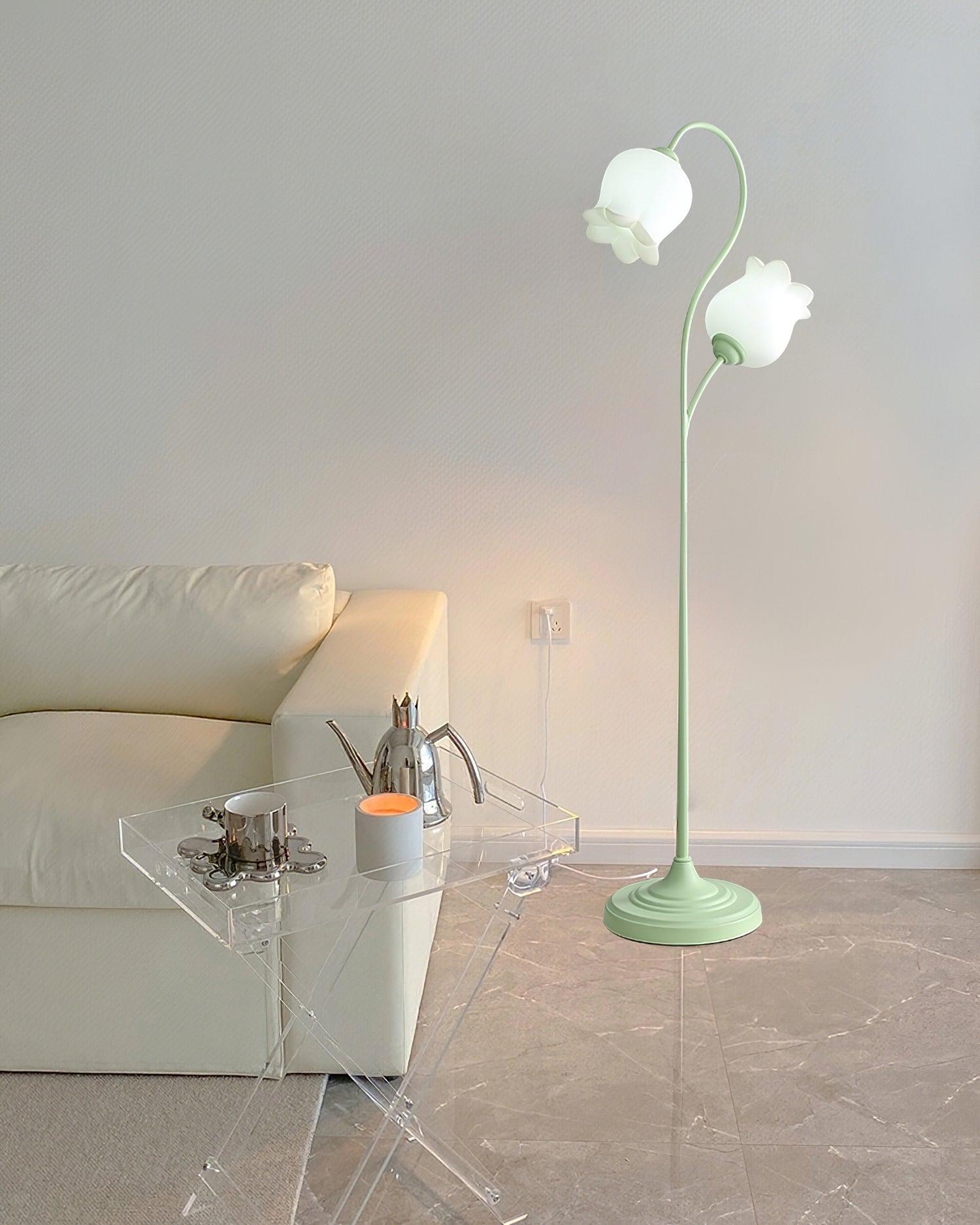 Zevelil Floral Floor Lamp-Neutral Decor