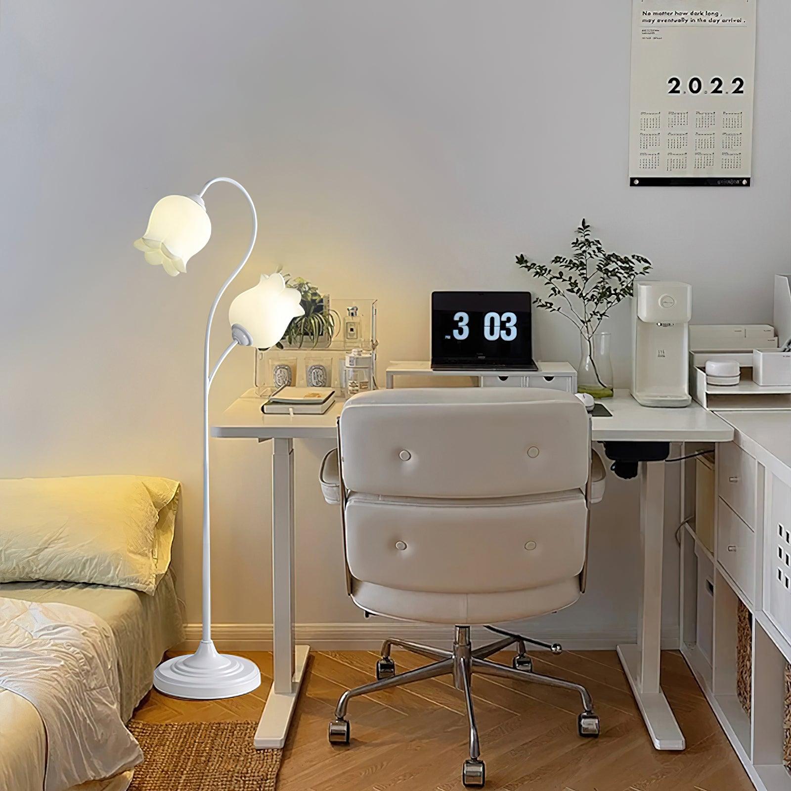 Zevelil Floral Floor Lamp-Neutral Decor