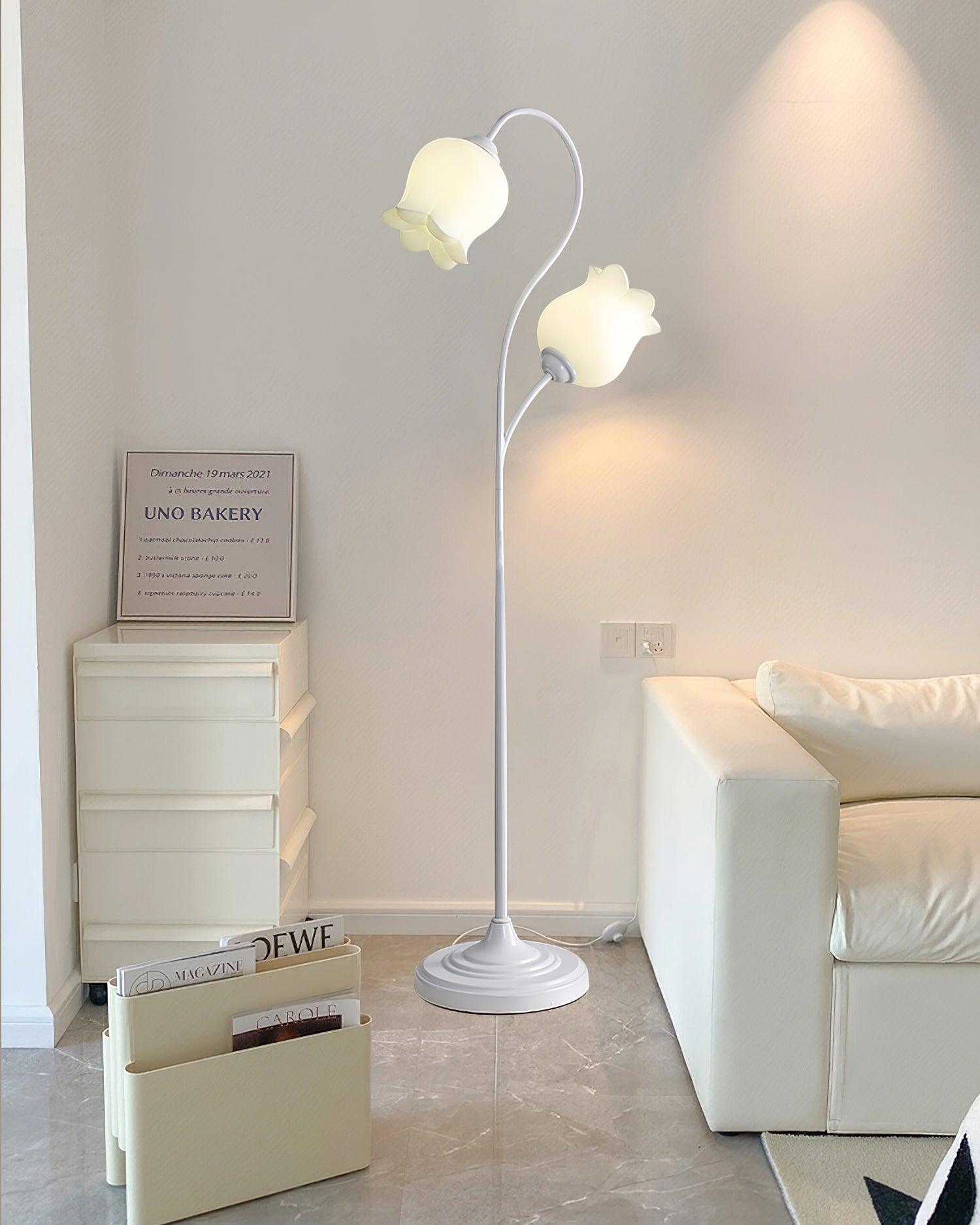 Zevelil Floral Floor Lamp-Neutral Decor
