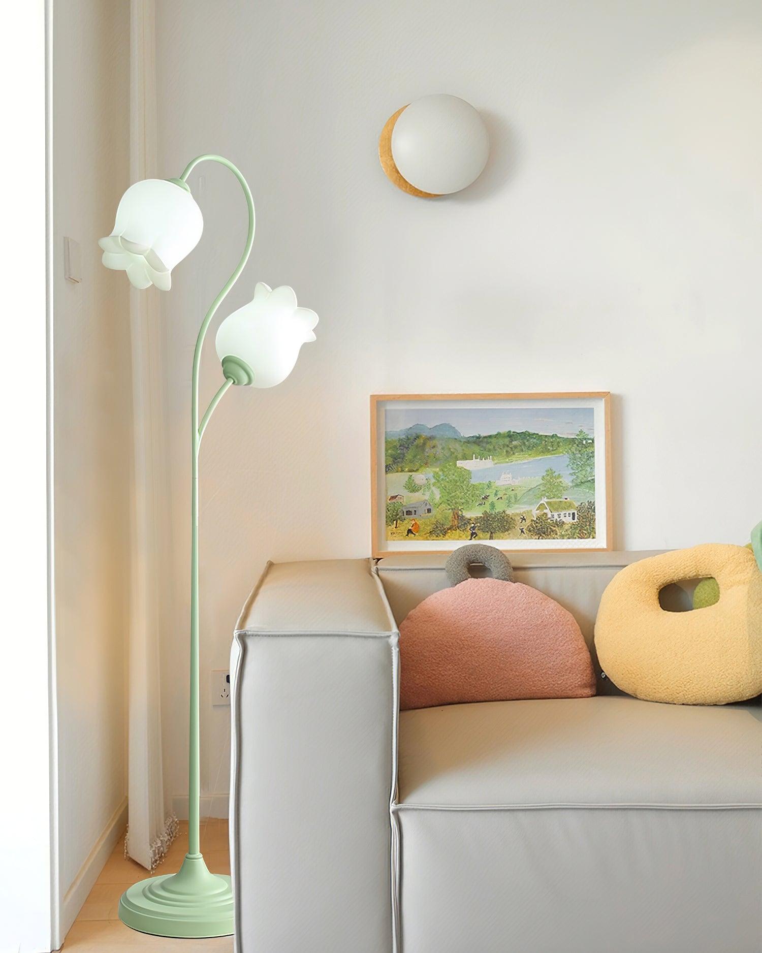 Zevelil Floral Floor Lamp-Neutral Decor