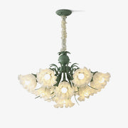 Evren Chandelier Flower with Petals and Leaves-Neutral Decor