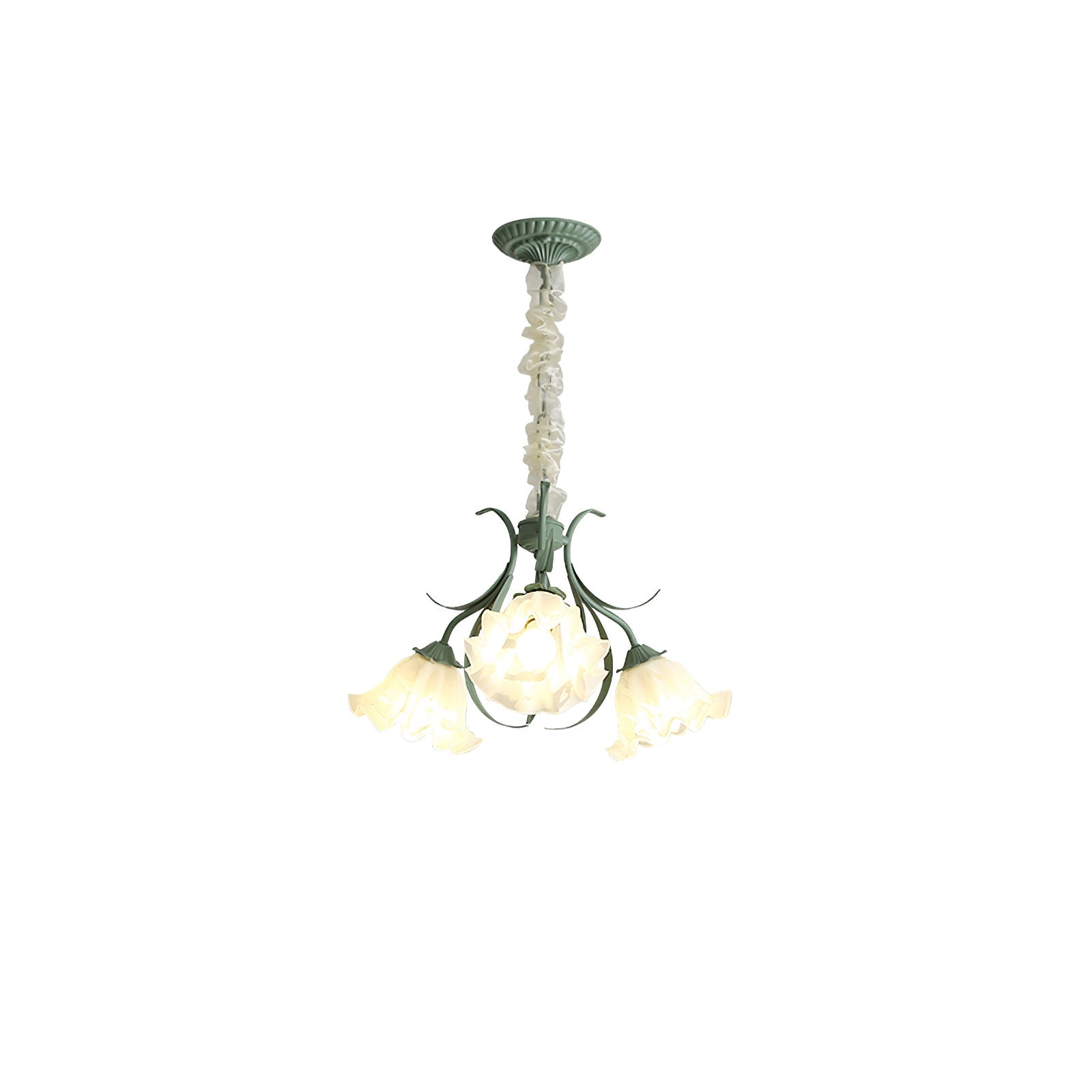 Evren Chandelier Flower with Petals and Leaves-Neutral Decor