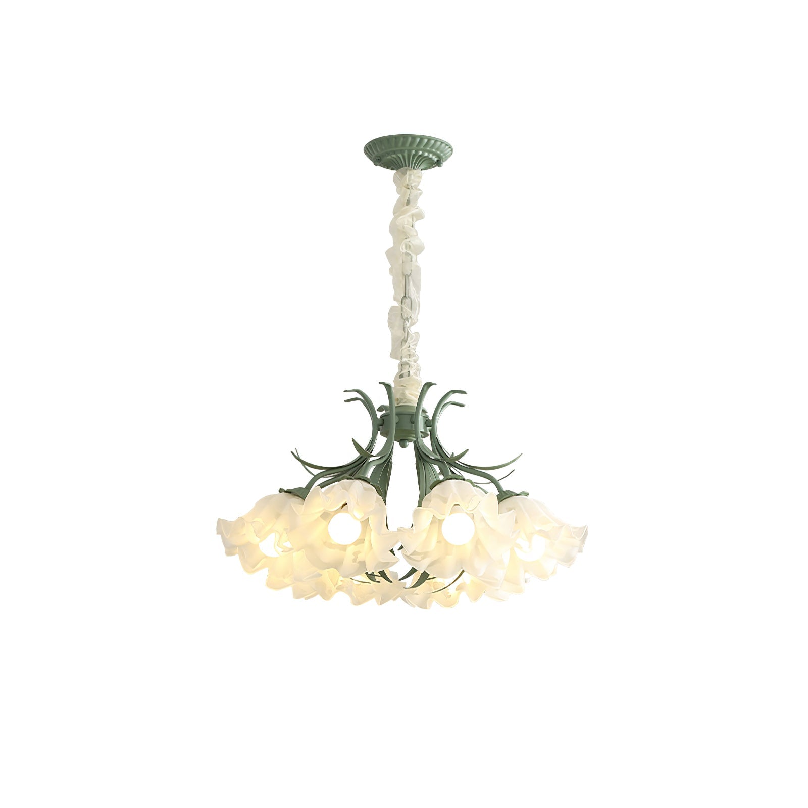Evren Chandelier Flower with Petals and Leaves-Neutral Decor