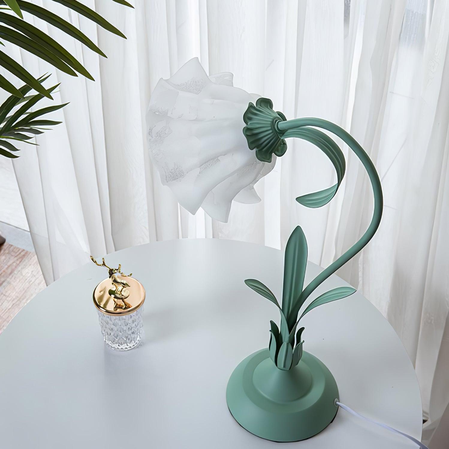 Zorien Acrylic Floral Table Lamp-Neutral Decor