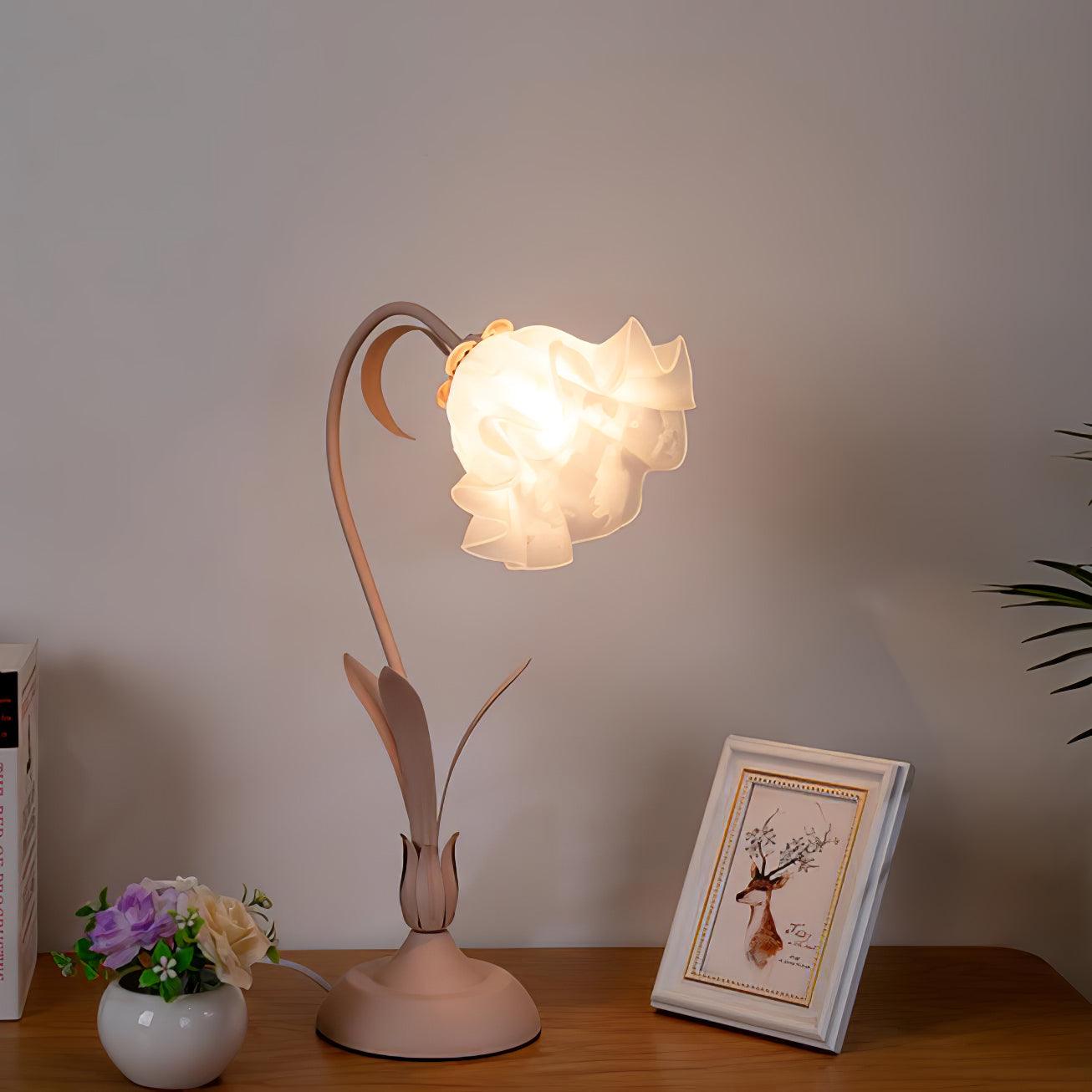 Zorien Acrylic Floral Table Lamp-Neutral Decor