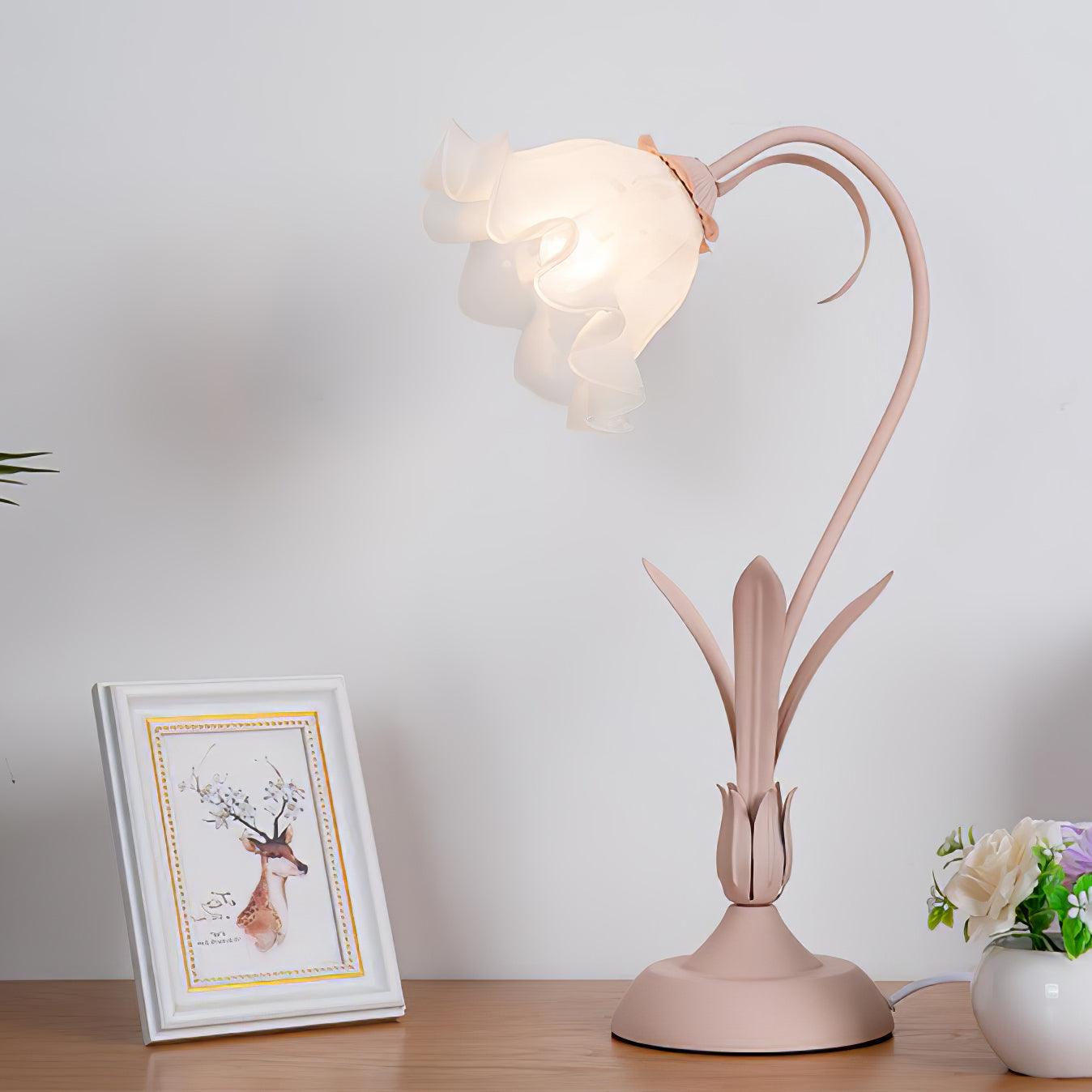 Zorien Acrylic Floral Table Lamp-Neutral Decor
