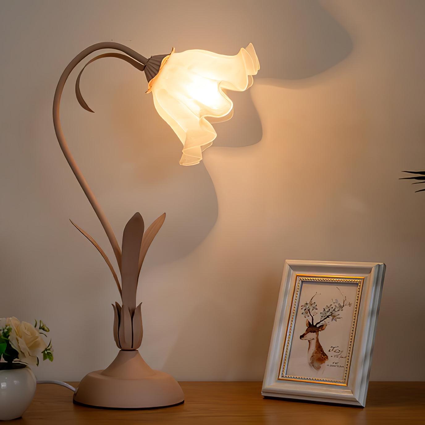 Zorien Acrylic Floral Table Lamp-Neutral Decor