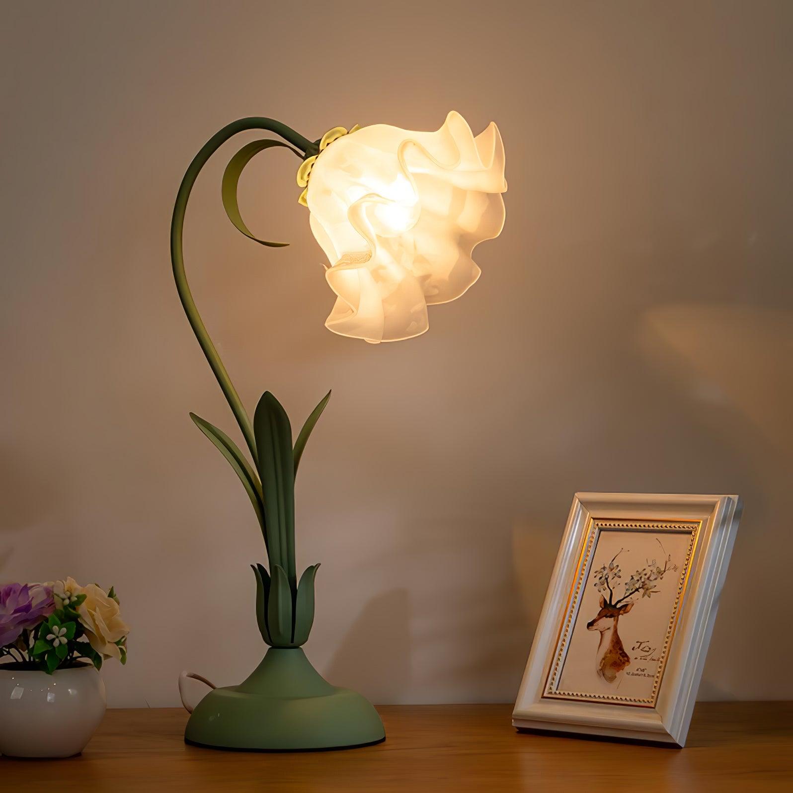 Zorien Acrylic Floral Table Lamp-Neutral Decor