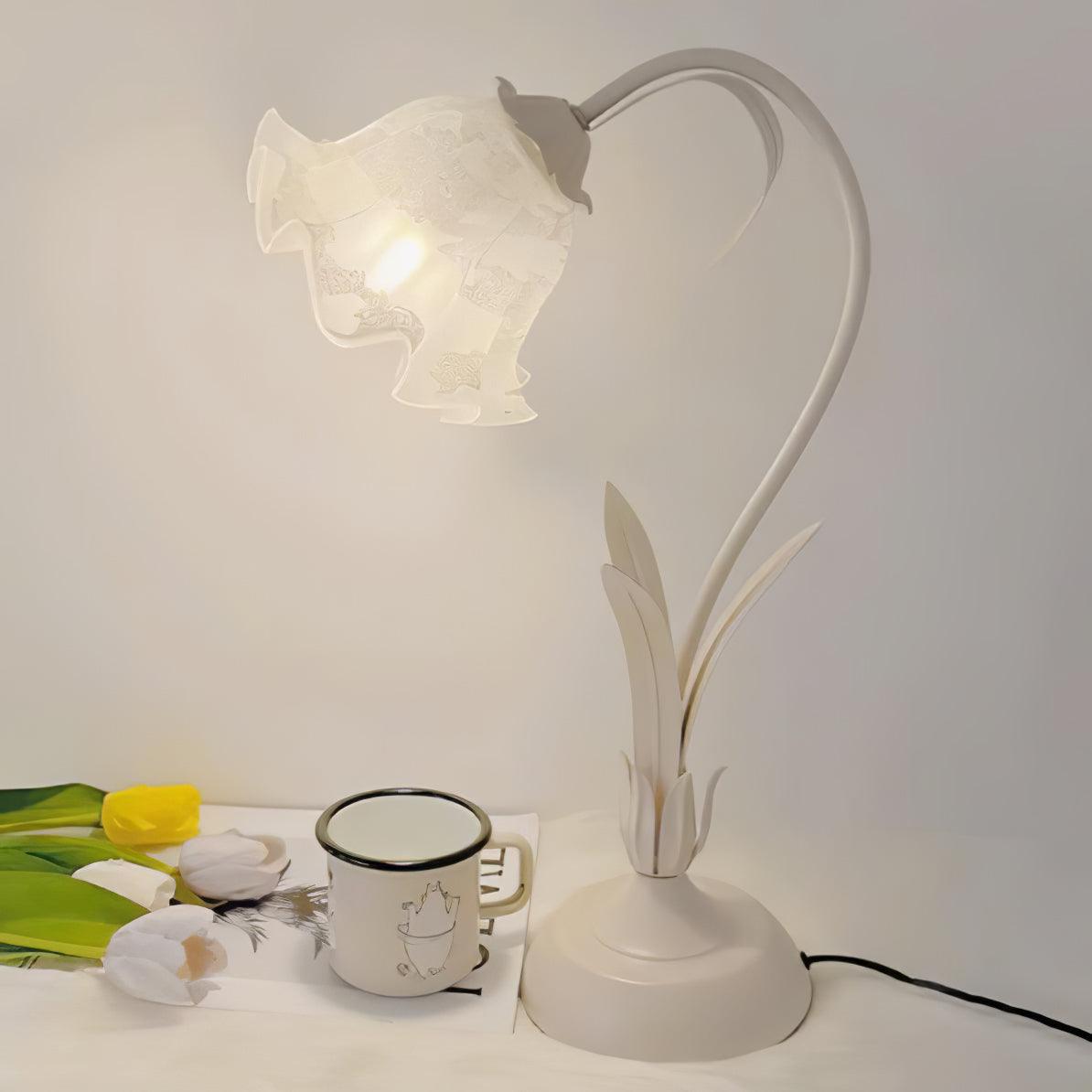 Zorien Acrylic Floral Table Lamp-Neutral Decor