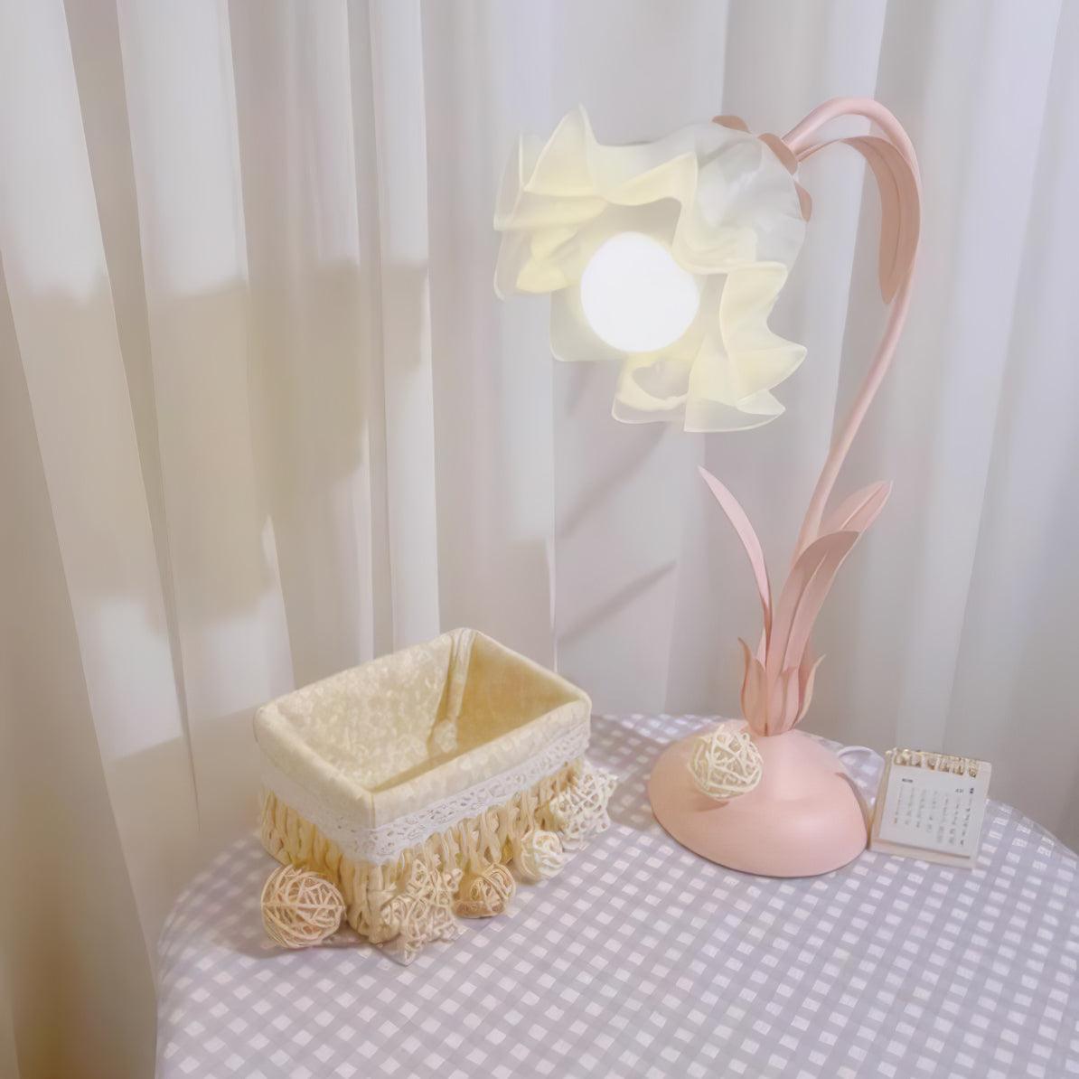 Zorien Acrylic Floral Table Lamp-Neutral Decor