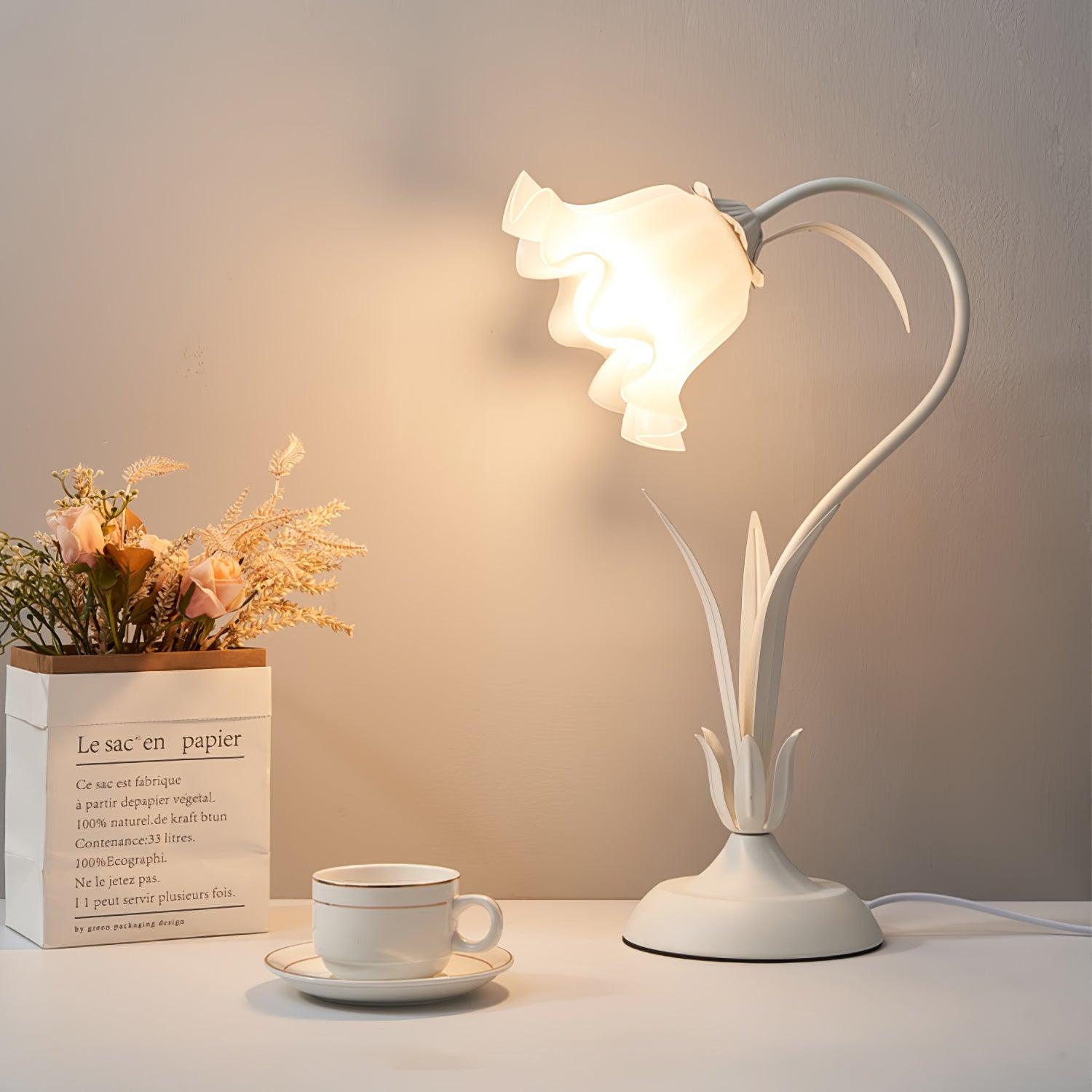 Zorien Acrylic Floral Table Lamp-Neutral Decor