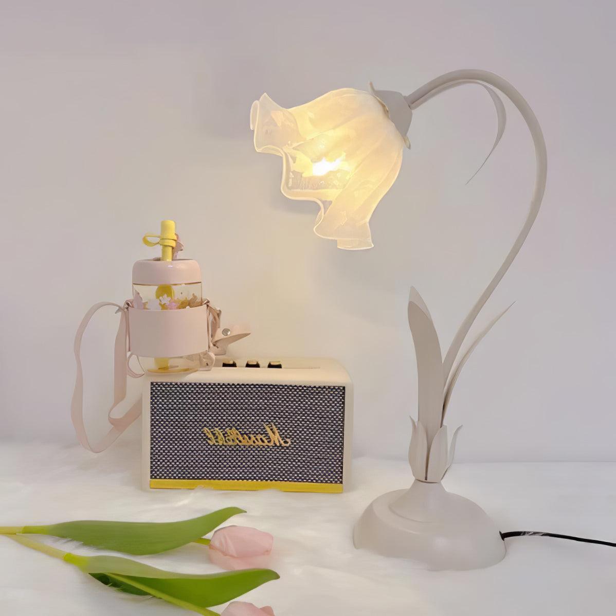 Zorien Acrylic Floral Table Lamp-Neutral Decor