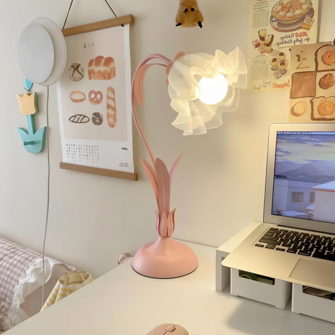 Zorien Acrylic Floral Table Lamp-Neutral Decor