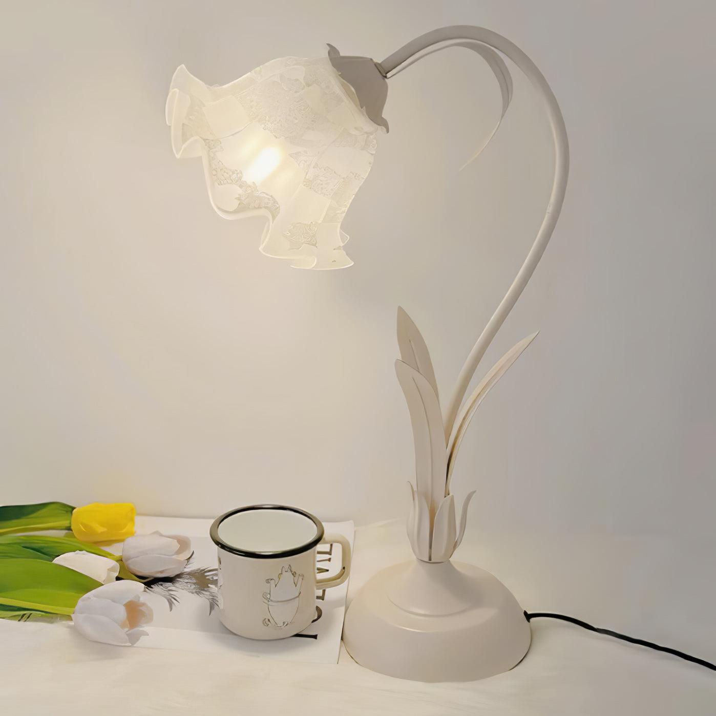 Zorien Acrylic Floral Table Lamp-Neutral Decor