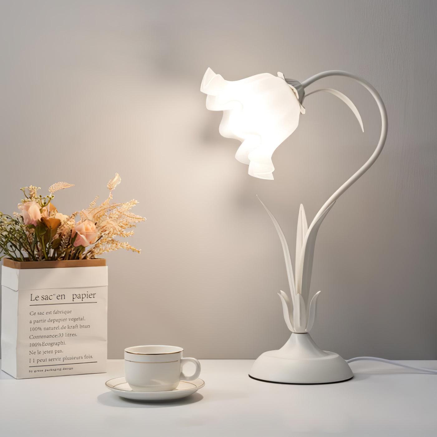 Zorien Acrylic Floral Table Lamp-Neutral Decor